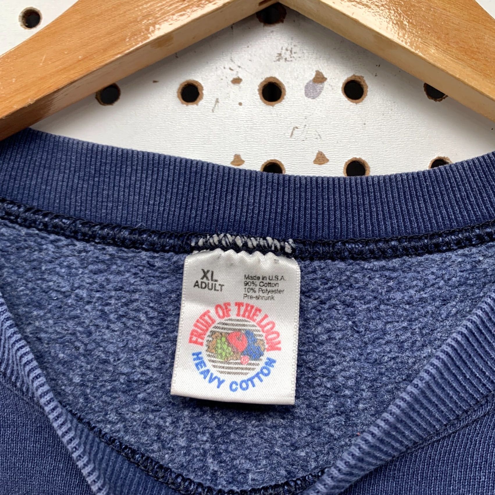 Fruit Of The Loom VINTAGE Fruit of the Loom Crewneck Sweatshirt Mens XL Blue Heavyweight 80s 90s USA Graphic Print Sweatshirt Men Size US XL / EU 56 / 4 - 3 Thumbnail