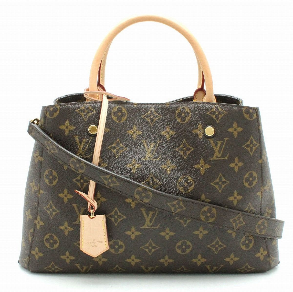 image of Louis Vuitton Monogram Montaigne Mm Handbag 2Way One Shoulder Bag in Brown, Women's