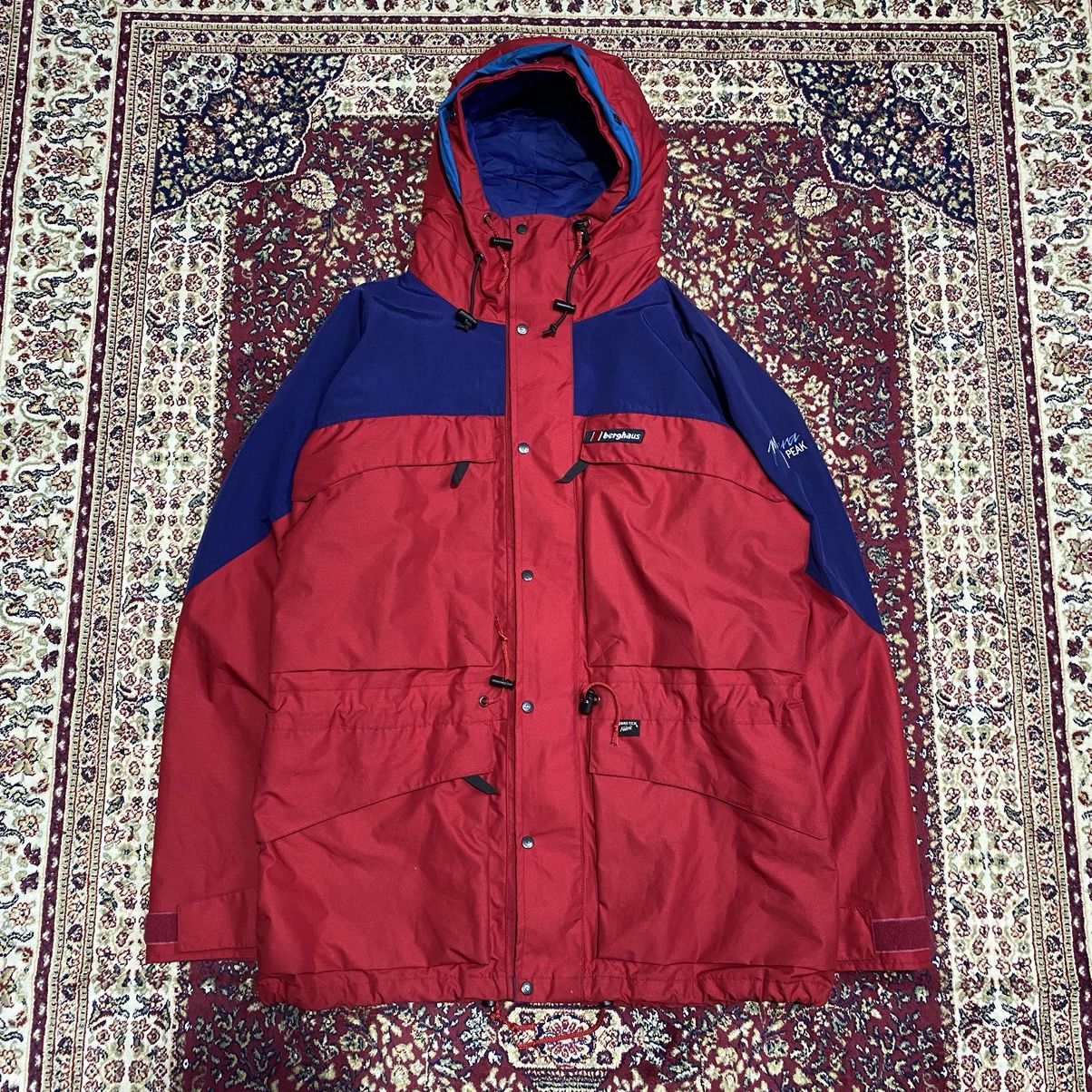image of Vintage 80’S Berghaus Mera Peak Gore-Tex Outdoor Jacket in Red, Men's (Size Large)