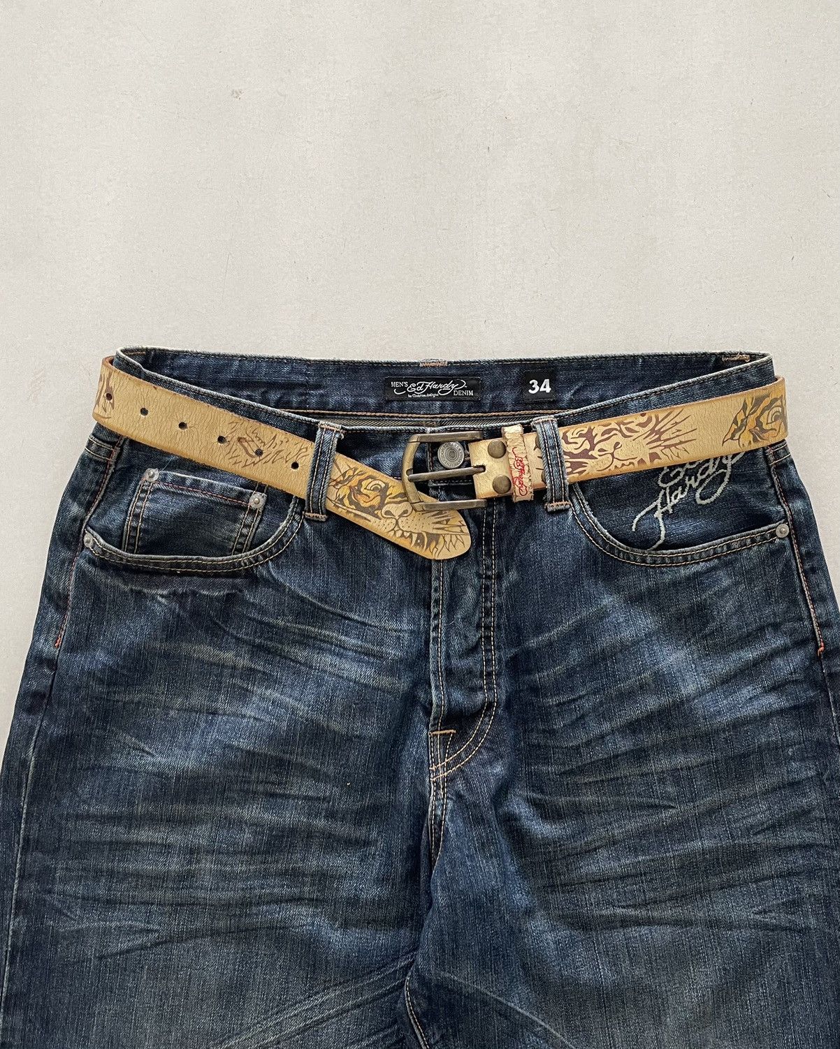 Ed Hardy ‘ ED HARDY ‘ Dark Blue Baggy Jorts ‘ New York City ‘ Size US 34 / EU 50 - 4 Thumbnail