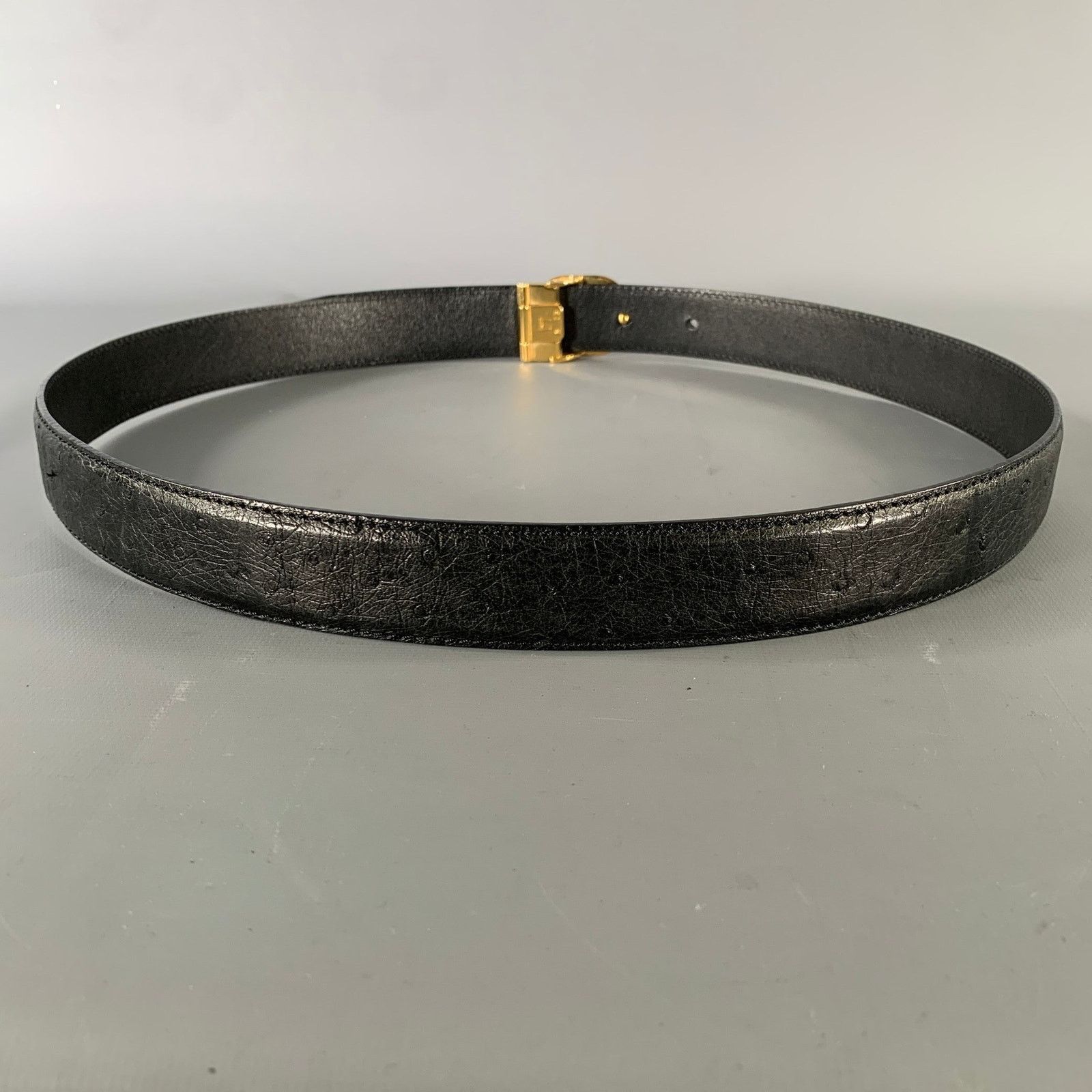 Other DUNHILL Size 36 Black Gold Leather Belt Size 36 - 4 Thumbnail