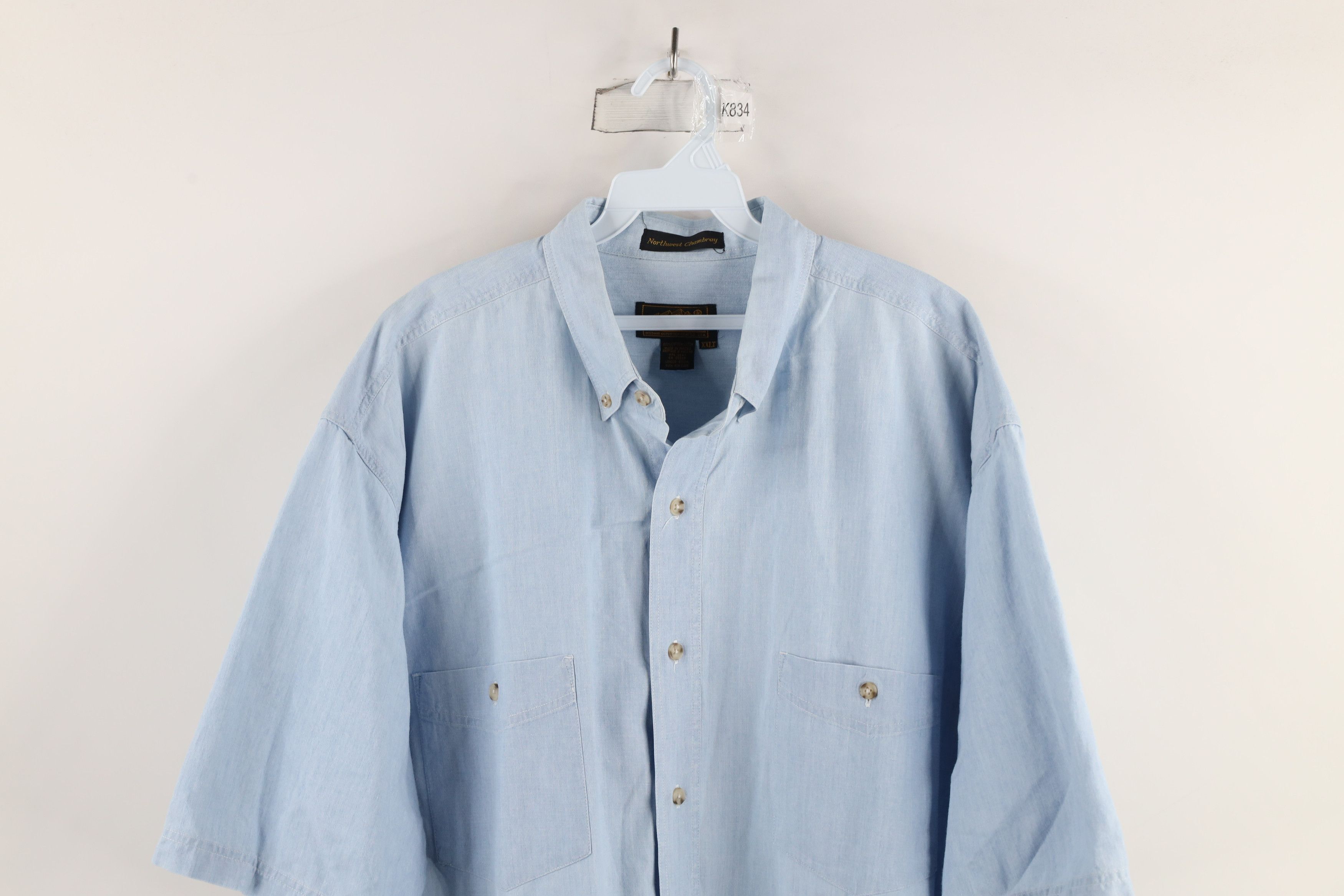 Eddie Bauer × Vintage Vintage 90s Eddie Bauer Short Sleeve Button Down Shirt Size US XXL / EU 58 / 5 - 2 Thumbnail