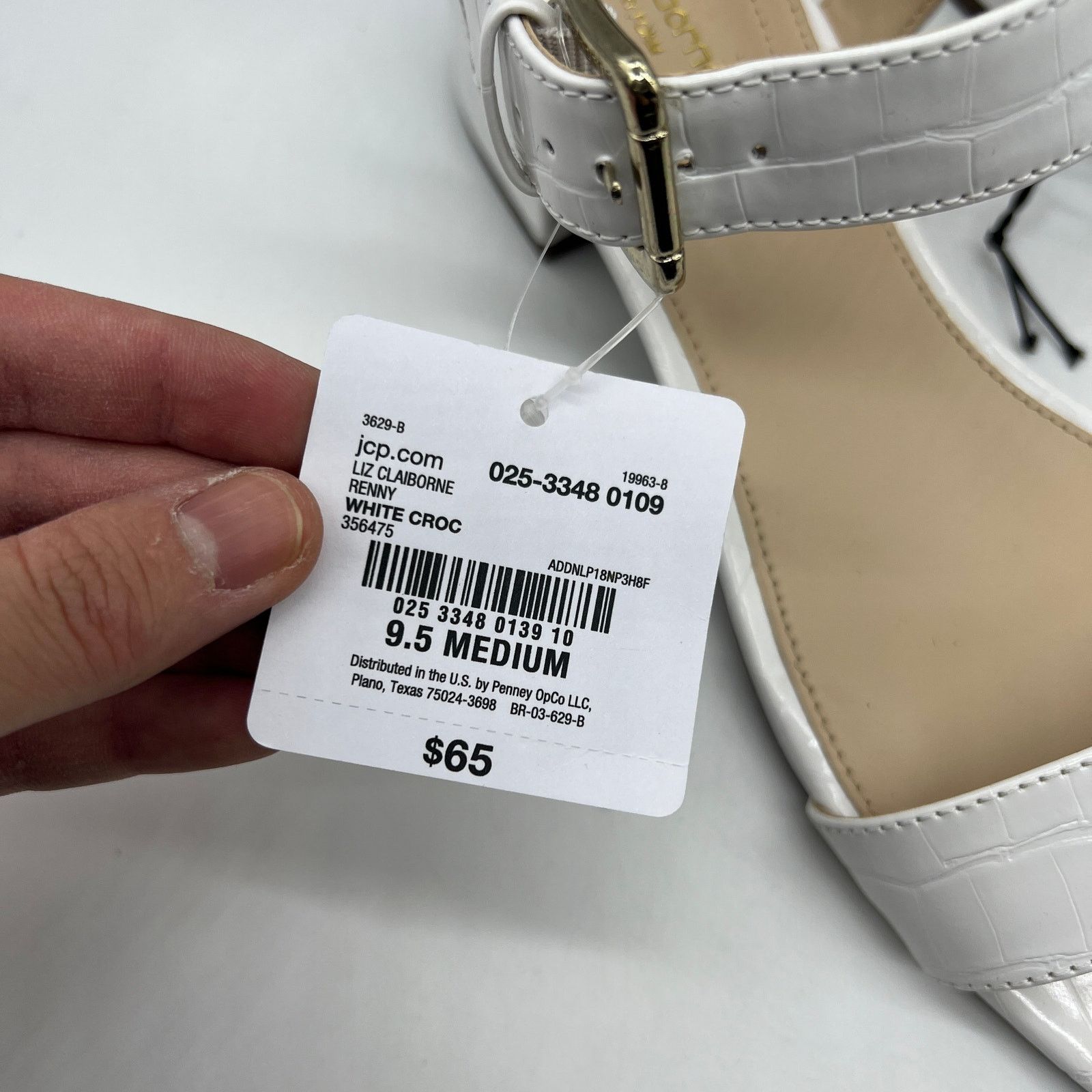 Other Liz Claiborne Womens Renny Sandals Heel White Croc Size 9.5M Size US 9.5 / IT 39.5 - 4 Thumbnail