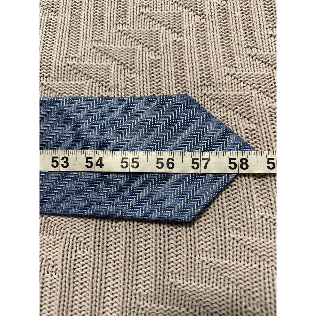 Tommy Hilfiger Tommy Hilfiger blue herringbone silk tie Size ONE SIZE - 4 Thumbnail