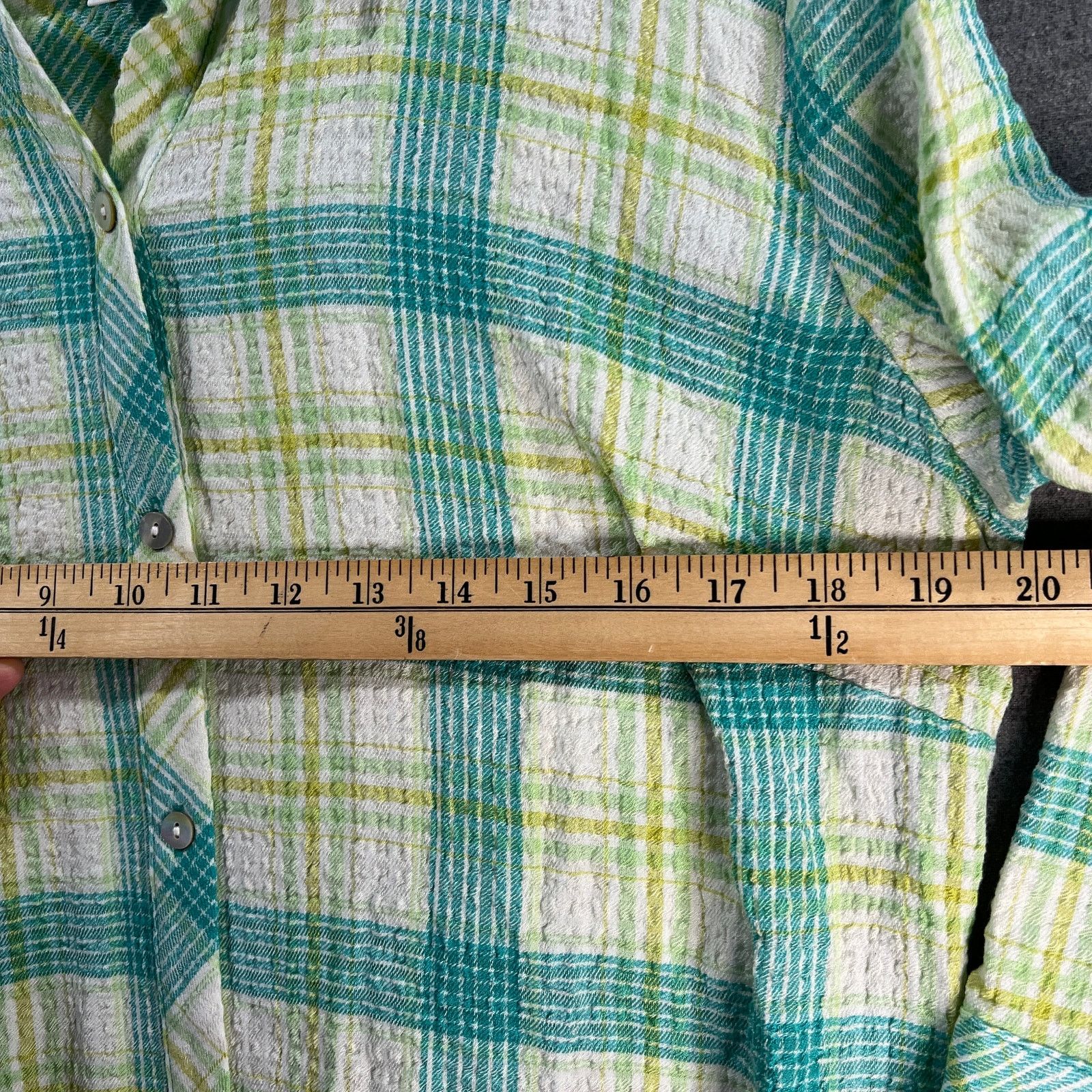 Other Susan Graver Regular Yarn Dyed Plaid Button Front Size M / US 6-8 / IT 42-44 - 7 Thumbnail