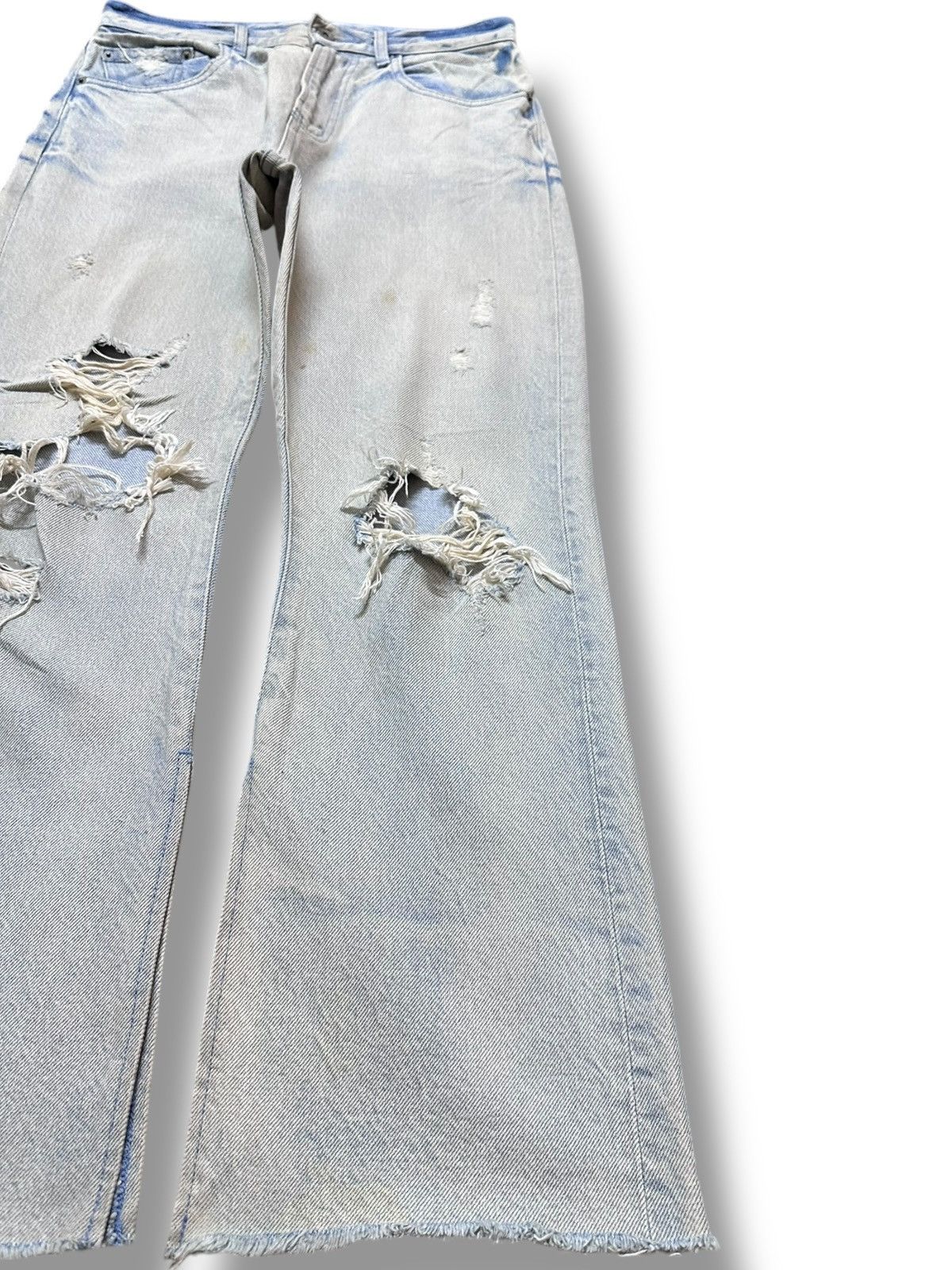 Japan Blue Vintagw Jeanasis Faded Grunge Ripped Distressed Denim Size US 30 / EU 46 - 4 Thumbnail