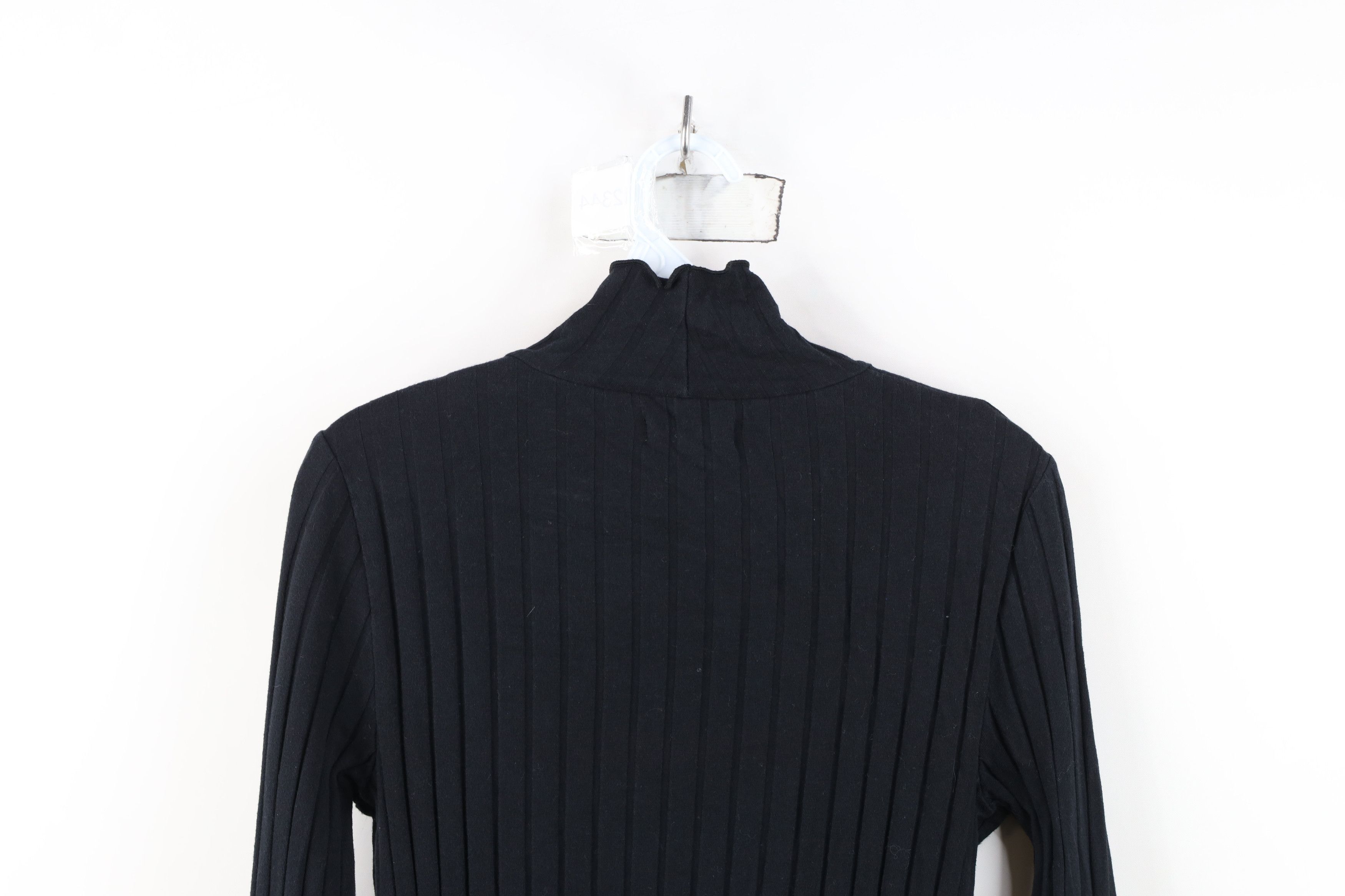 Madewell Madewell Blank Ruffled Ribbed Knit Turtleneck T-Shirt Black Size M / US 6-8 / IT 42-44 - 11 Thumbnail