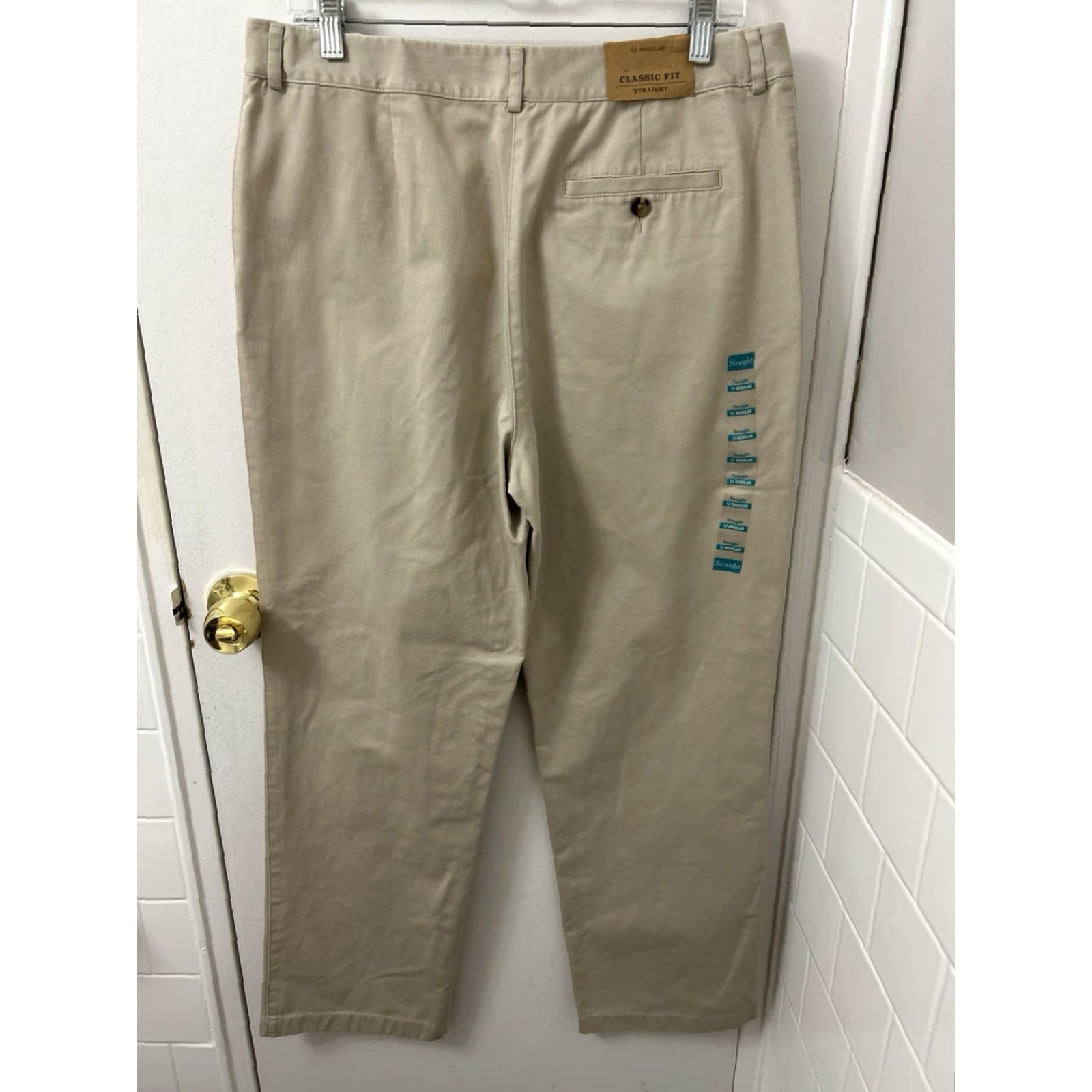 Vintage LL Bean Bayside Pants Womens 12x30 Tan Classic Fit Straight Wrinkle Free 277330 Size 34" / US 12 / IT 48 - 2 Thumbnail