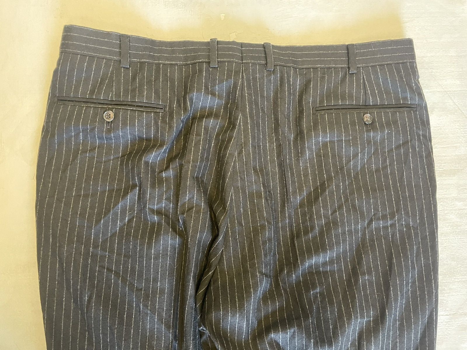 Belvest Chalk-stripe 3-button Super 120'S Wool Suit Size 46R - 14 Thumbnail