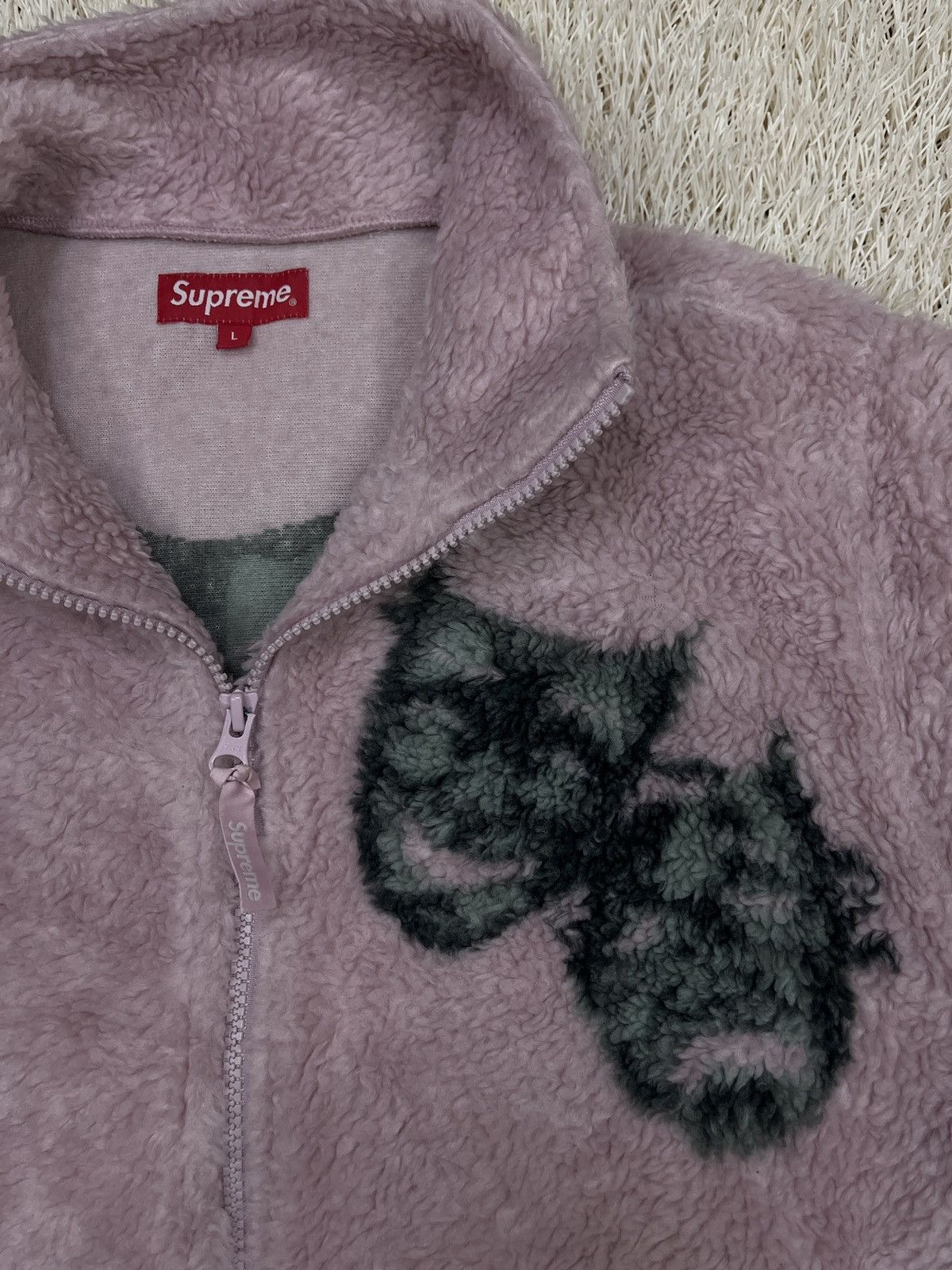 Supreme Rare Supreme Drama Mask Fleece Jacket Mens Pink LS Full Zip Size US L / EU 52-54 / 3 - 4 Thumbnail