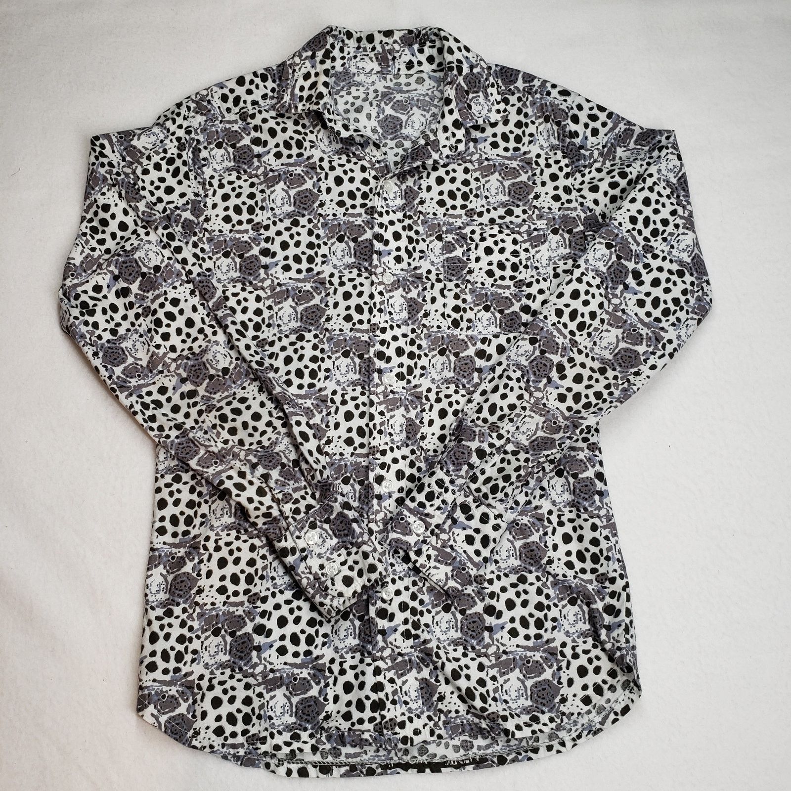 Other Animal Print Block Print Button Up Shirt Mens Small White Size US S / EU 44-46 / 1 - 2 Thumbnail