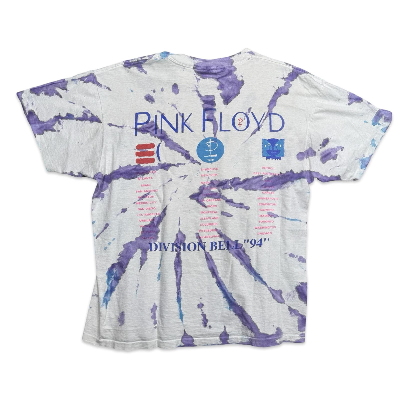 Pink Floyd Vintage Pink Floyd Division Bell '94 Tie-Dye T-Shirt Size US XL / EU 56 / 4 - 2 Thumbnail