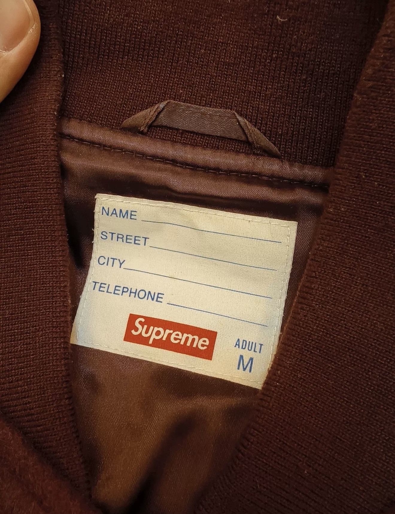 Supreme Supreme team crew leather varsity jacket Size US M / EU 48-50 / 2 - 3 Thumbnail
