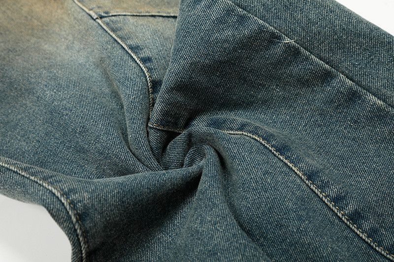Vintage Retro patchwork loose-fitting washed distressed jeans Size US 32 / EU 48 - 6 Thumbnail