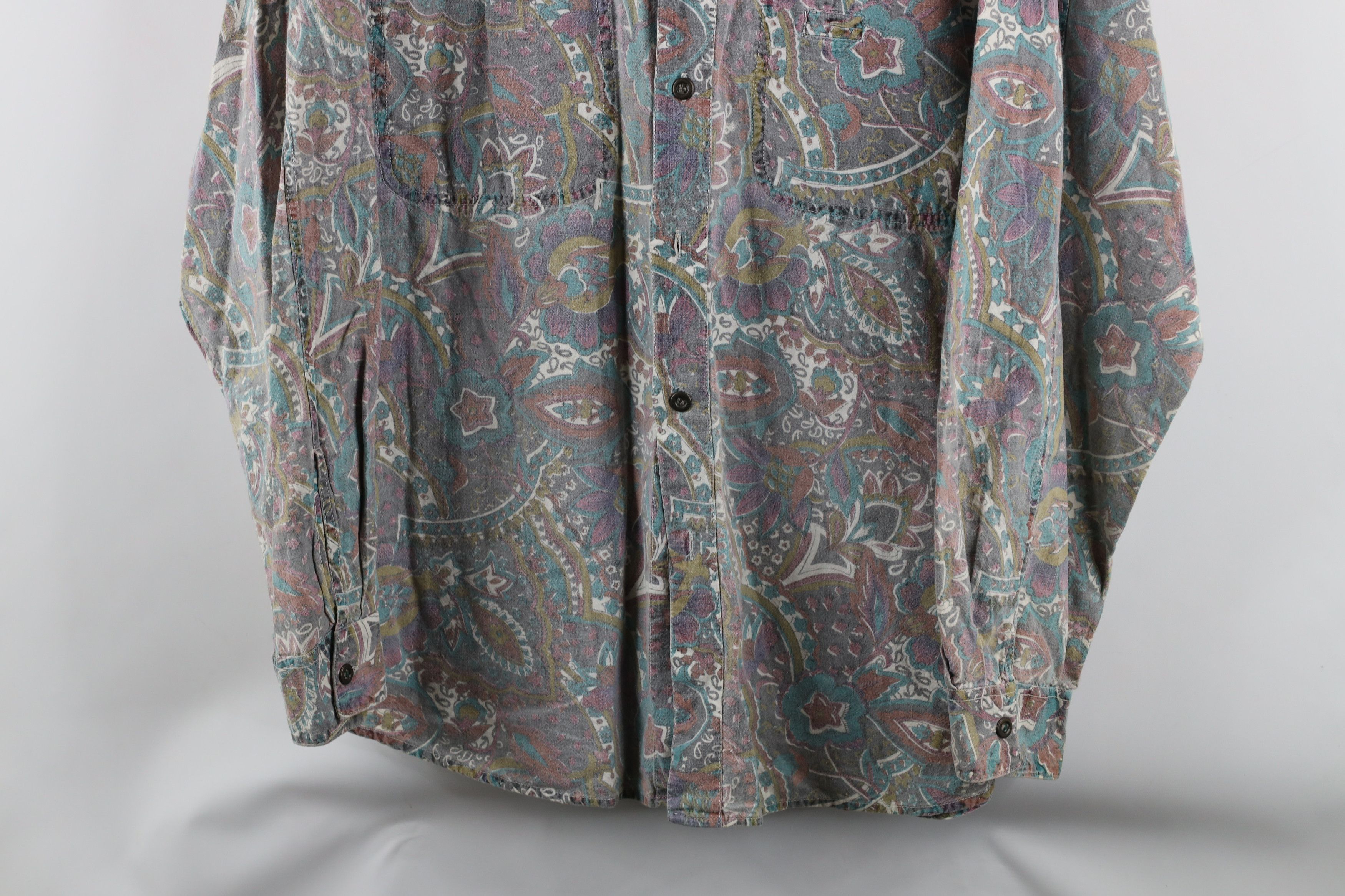 Vintage Vintage 90s Streetwear Paisley Flower Tapestry Button Shirt Size US XL / EU 56 / 4 - 3 Thumbnail