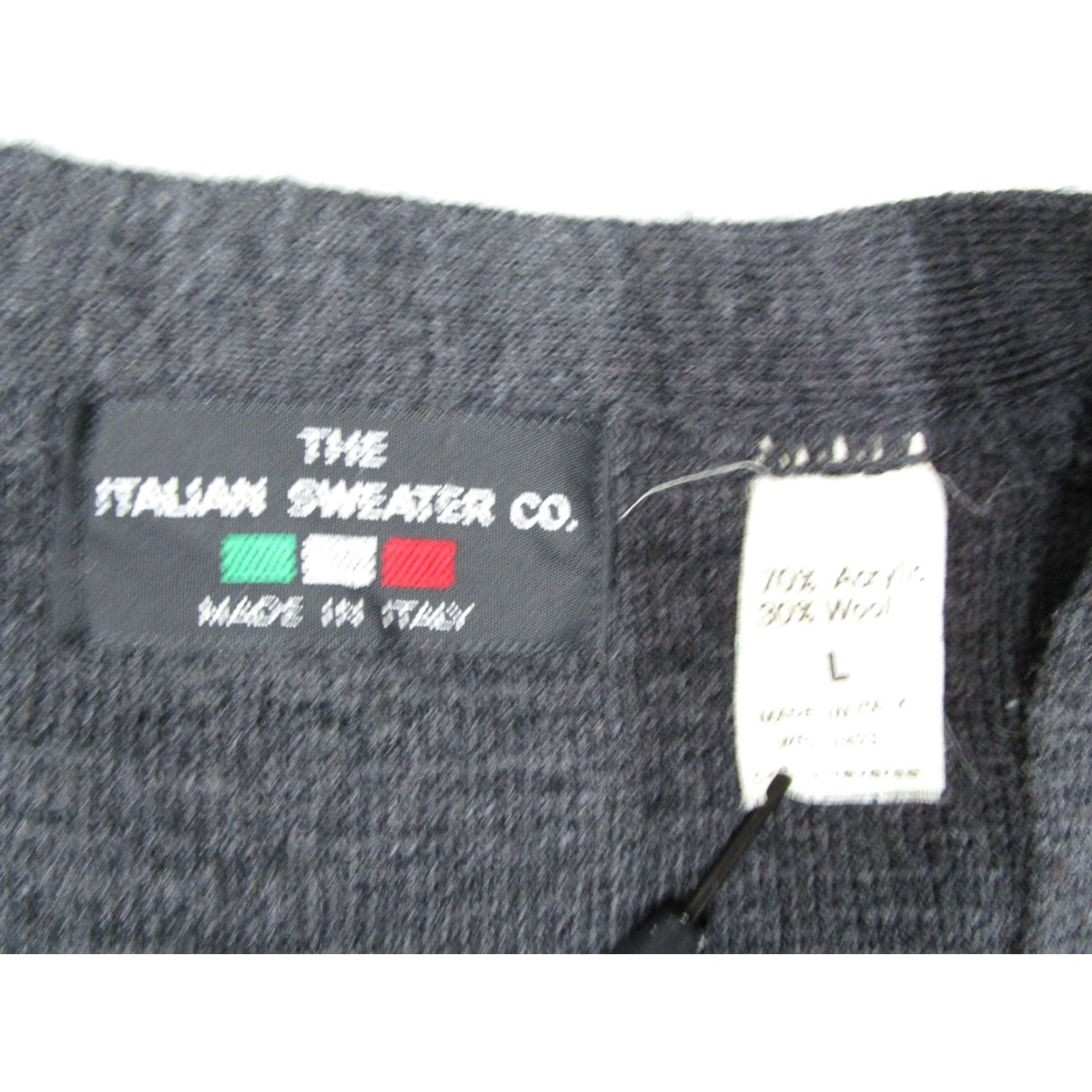CO VINTAGE Italian Sweater Co Mens Large Gray Argyle Wool Blend Cardigan Sweater Size US L / EU 52-54 / 3 - 3 Thumbnail
