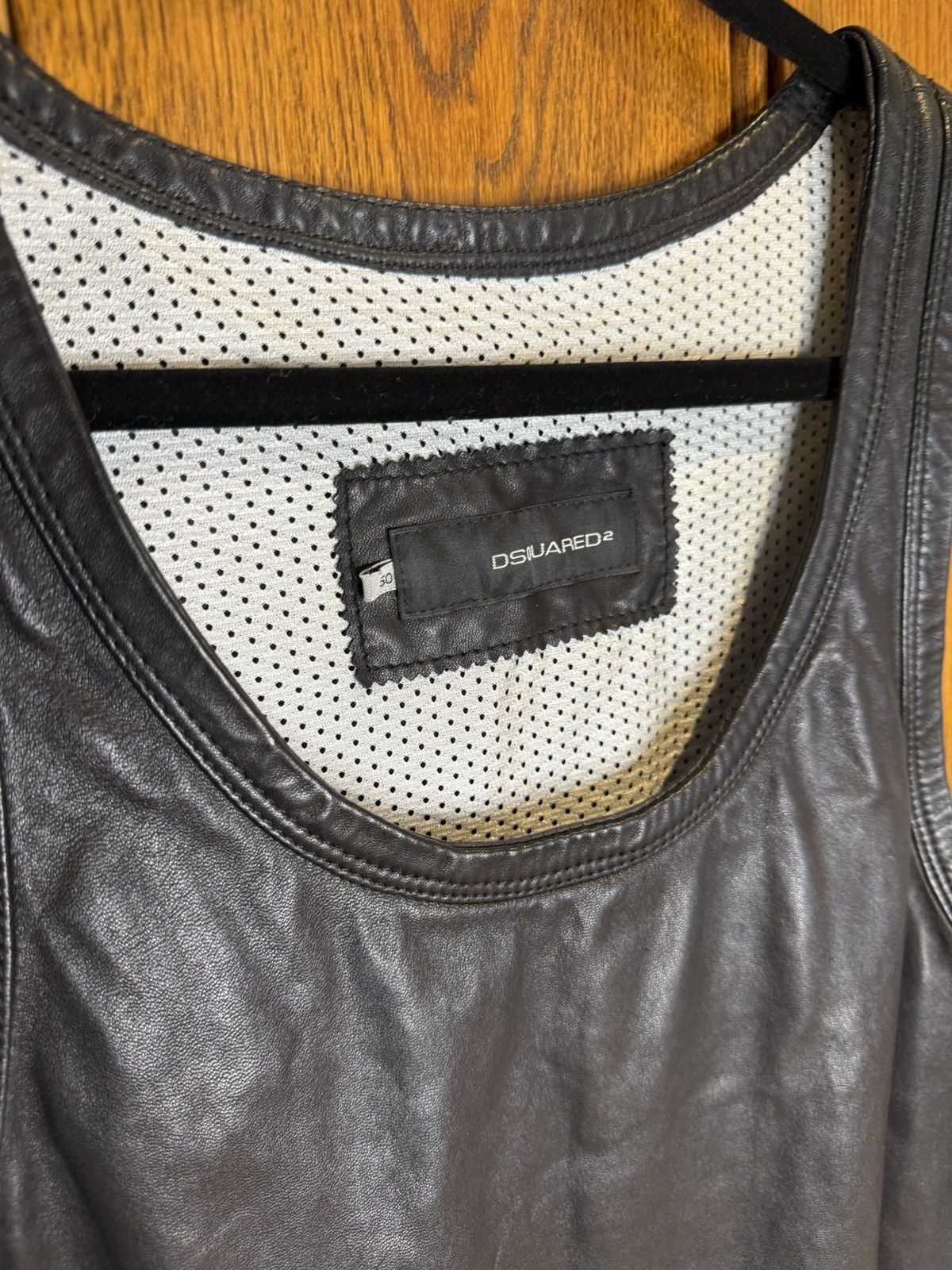 Dsquared2 SS09 Dsquared archive black leather tank vest shirt logo Size US M / EU 48-50 / 2 - 14 Thumbnail