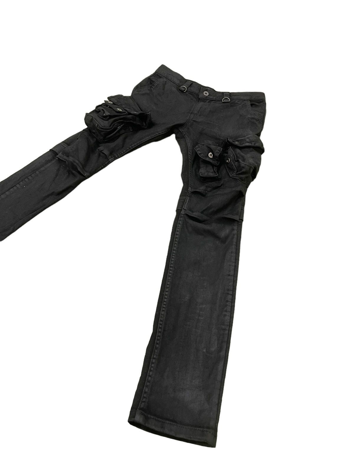 Japanese Brand Cargo Skinny Stretch Glamour Cotton Waxed Gas Mask 8🟦8 Size US 30 / EU 46 - 4 Thumbnail