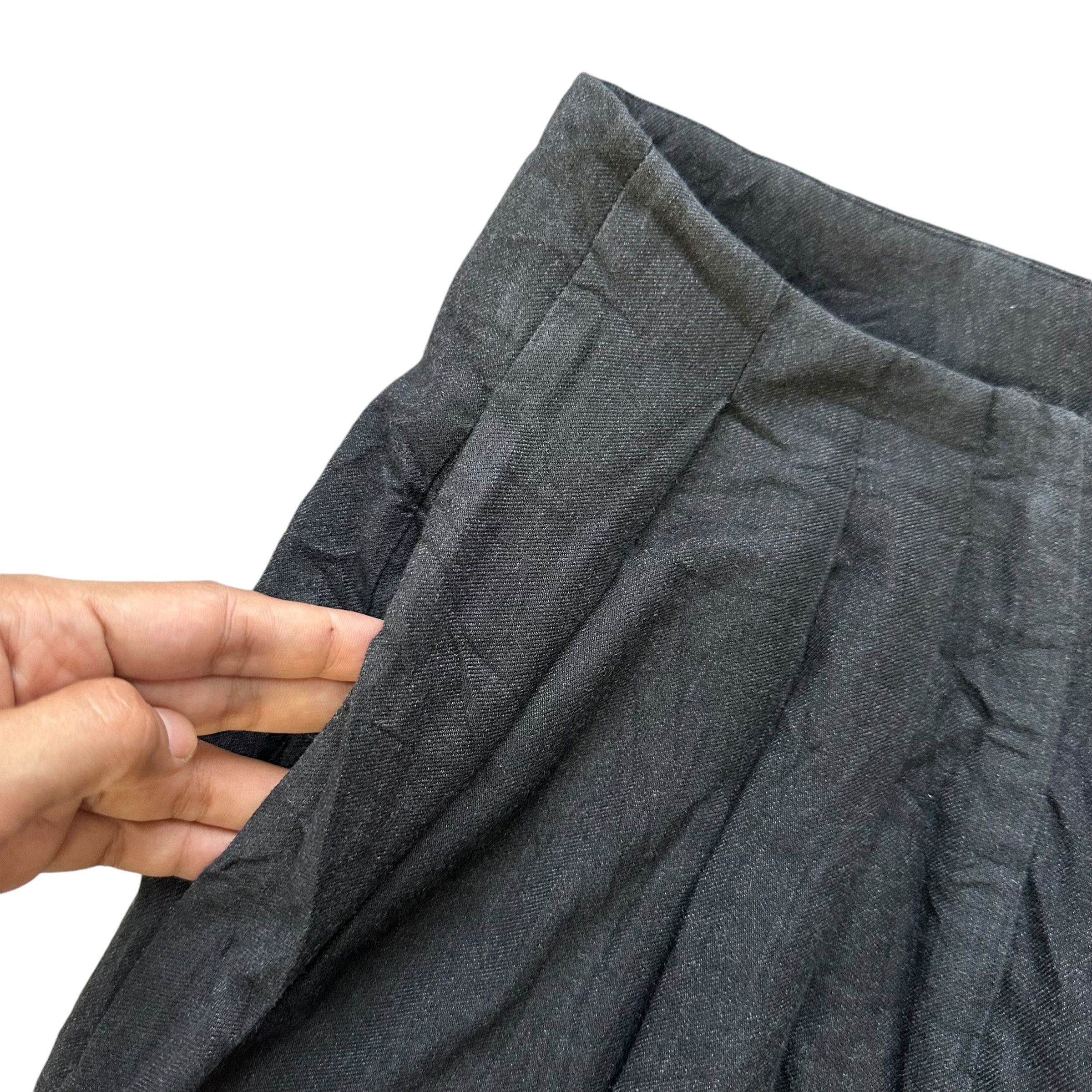 Japanese Brand Made in Italy Cotton Wool Wide Pleated Pants #A57-1319 Size 27" / US 4 / IT 40 - 3 Thumbnail