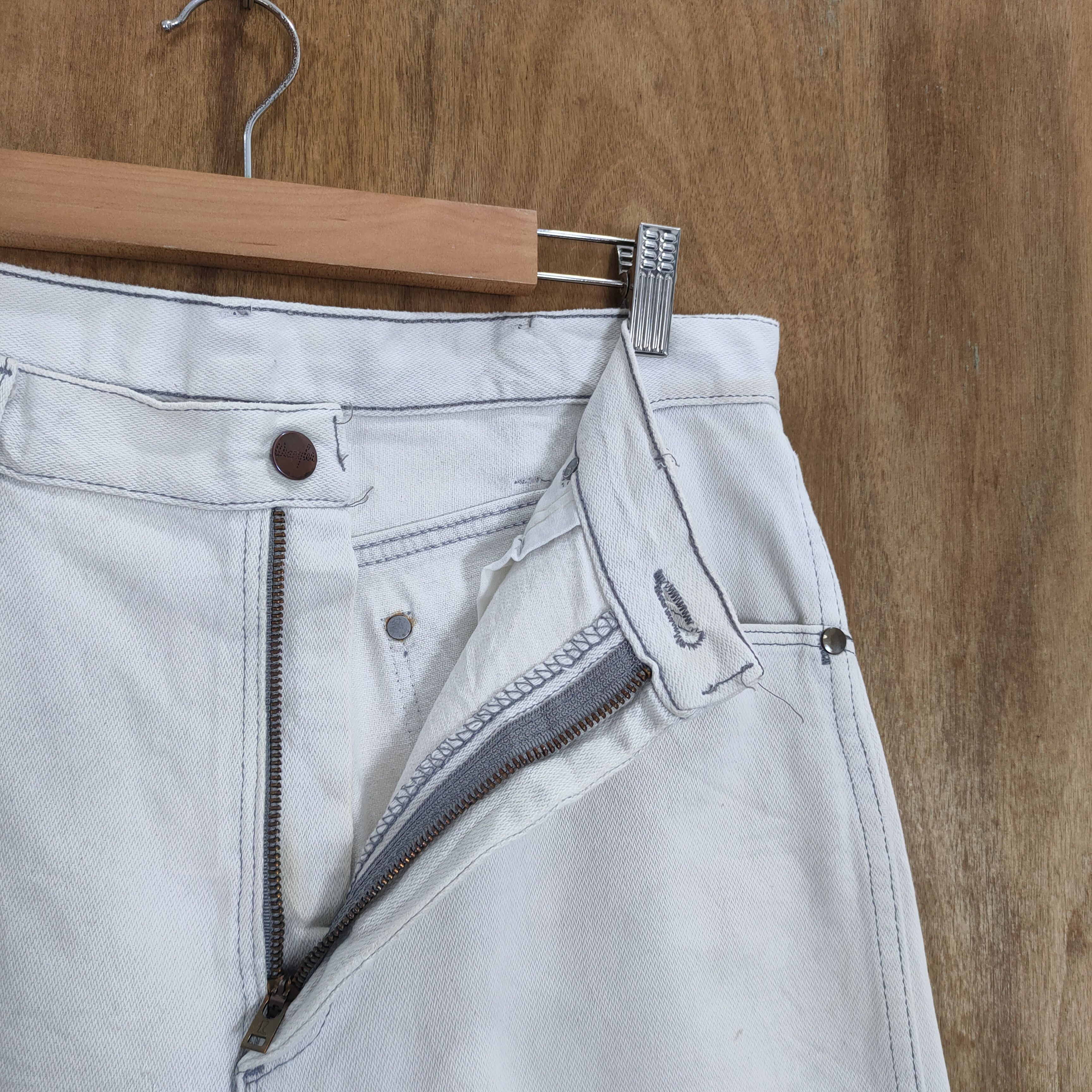 Other VINTAGE WRANGLER FADED WHITE DENIM JEAN PANTS Size US 32 / EU 48 - 2 Thumbnail