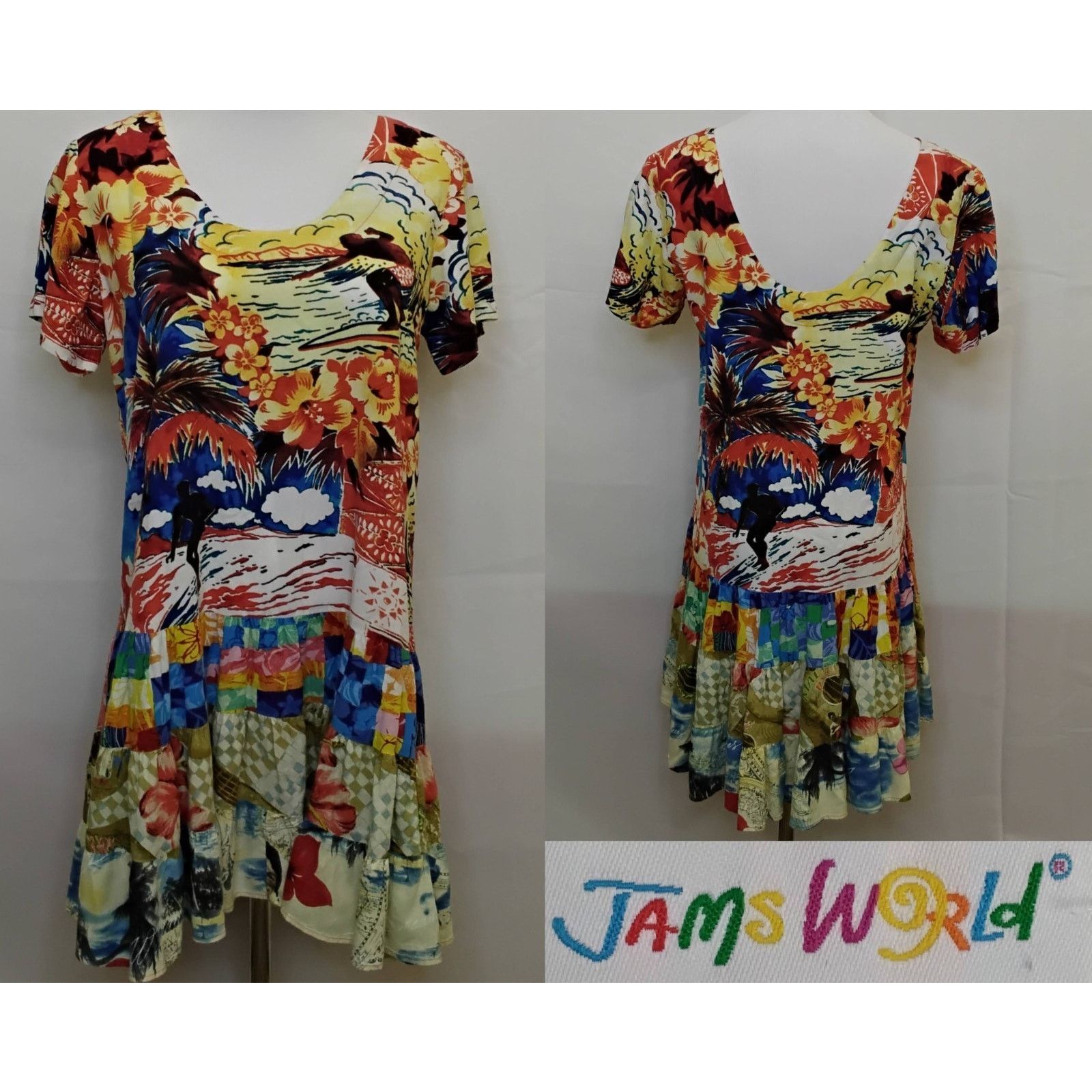 Jams World Jams World Drop Waist Dress Women's S Hawaiian Graphic Print Size S / US 4 / IT 40 - 1 Thumbnail