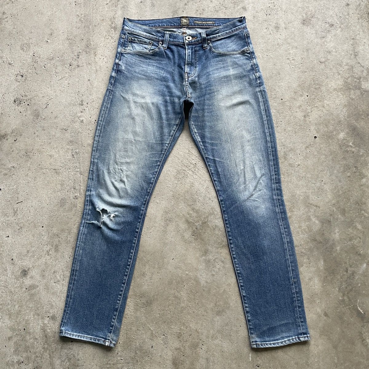 Japanese Brand × Jean × Numbers Vintage Back Number Faded Jeans Wash Denim Pants W32x32 Size US 32 / EU 48 - 1 Thumbnail