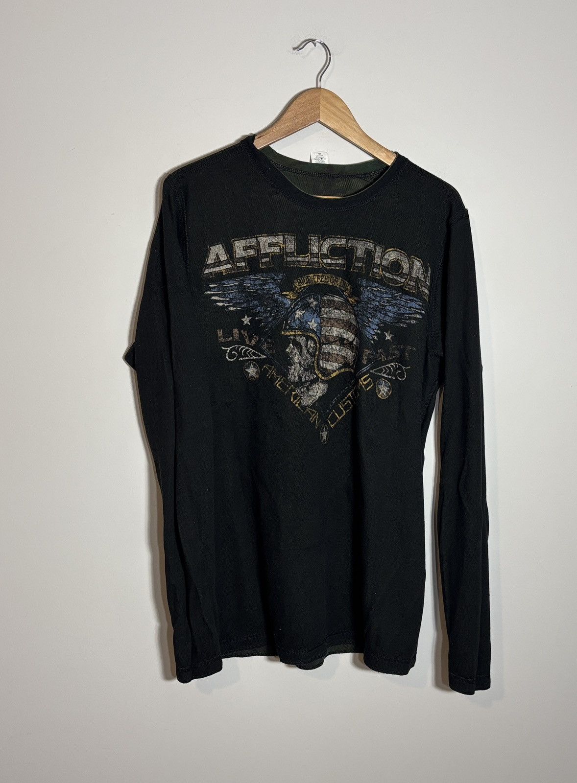 Affliction Affliction Long Sleeve Thermal Reversible Shirt XL Grunge Size US XL / EU 56 / 4 - 5 Thumbnail