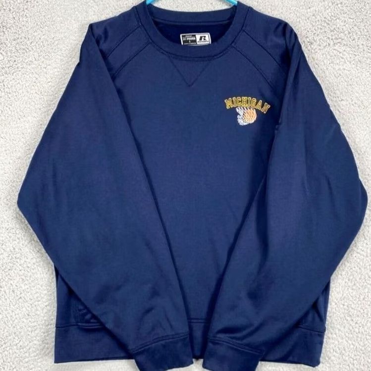 Vintage VINTAGE Michigan Wolverines Sweatshirt Mens Large Dri-Power Blue 90s Russell Size US L / EU 52-54 / 3 - 2 Thumbnail