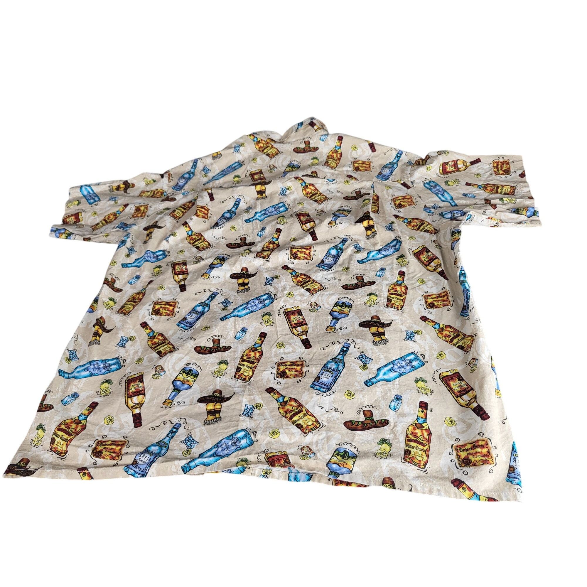 Island Shores Moon Dog Shirt Co. Handmade Men Sz XXL Tequila Bottles Casua Size US XXL / EU 58 / 5 - 8 Thumbnail