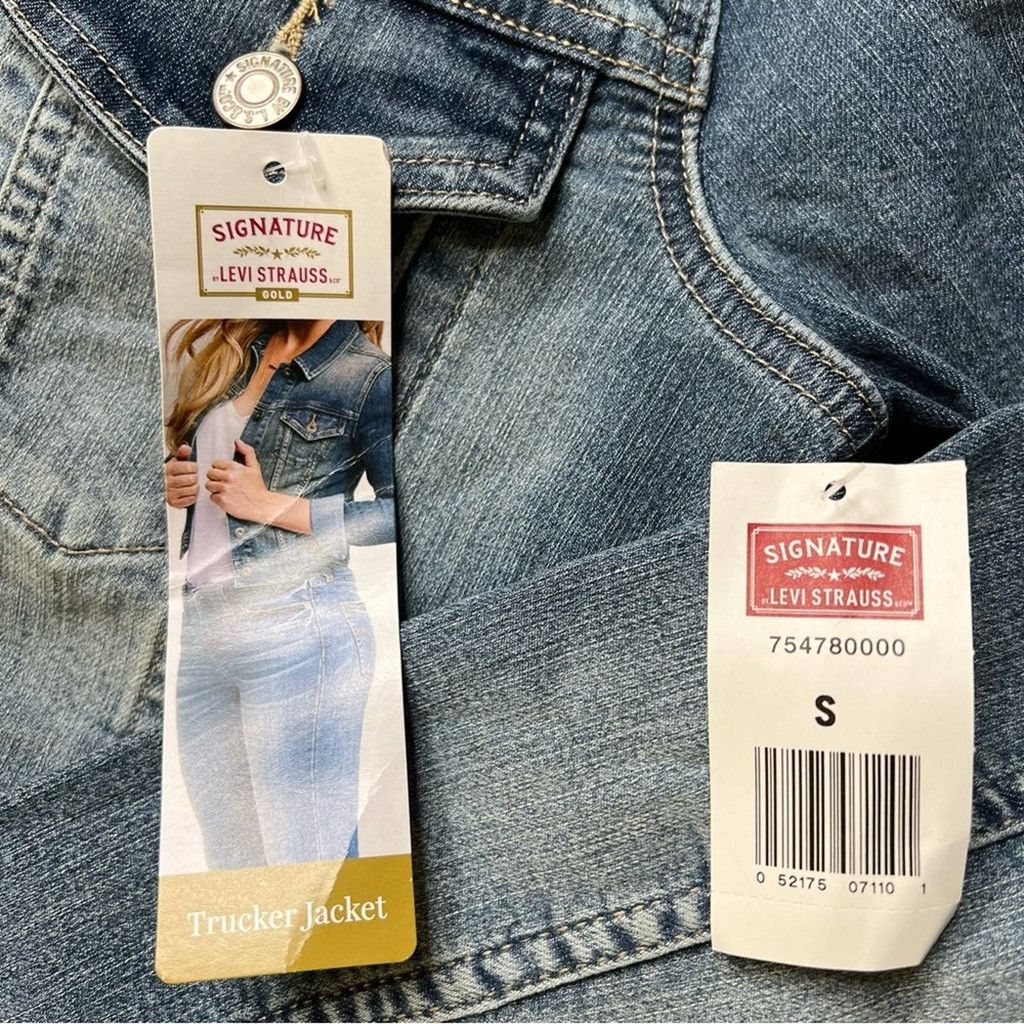 Levi's Levi’s Gold Signature NEW Denim Trucker Style Jacket Small L Size S / US 4 / IT 40 - 3 Thumbnail