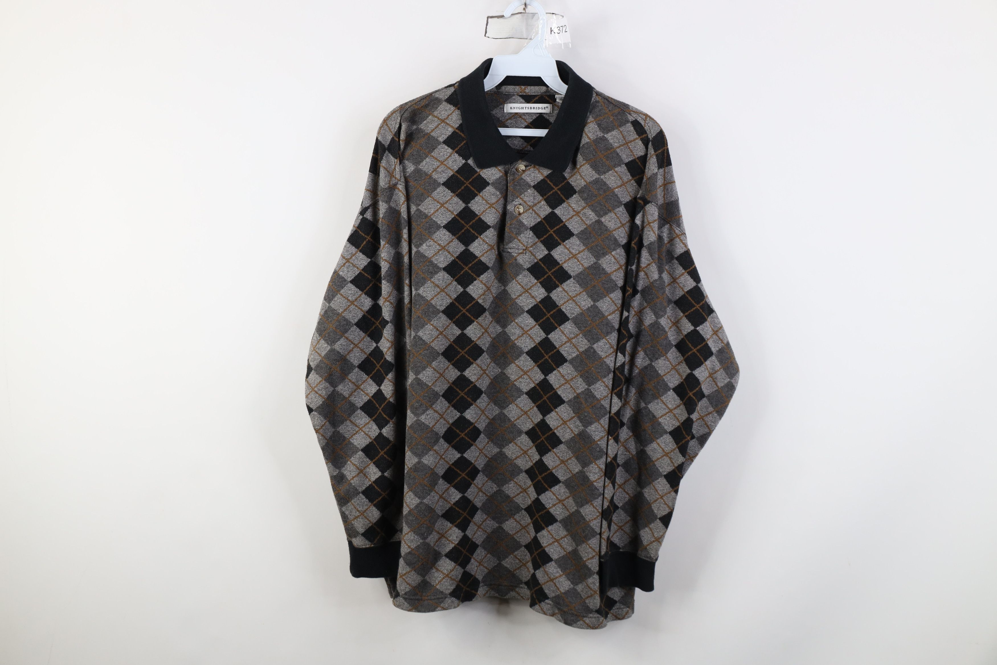 Vintage Vintage 90s Streetwear Knit Long Sleeve Rugby Polo Shirt Size US XL / EU 56 / 4 - 1 Thumbnail
