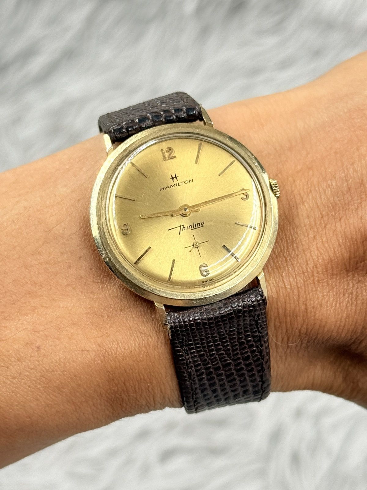 Vintage Vintage HAMILTON THINLINE Manual Men’s Watch 14K Solid Gold Size ONE SIZE - 2 Thumbnail