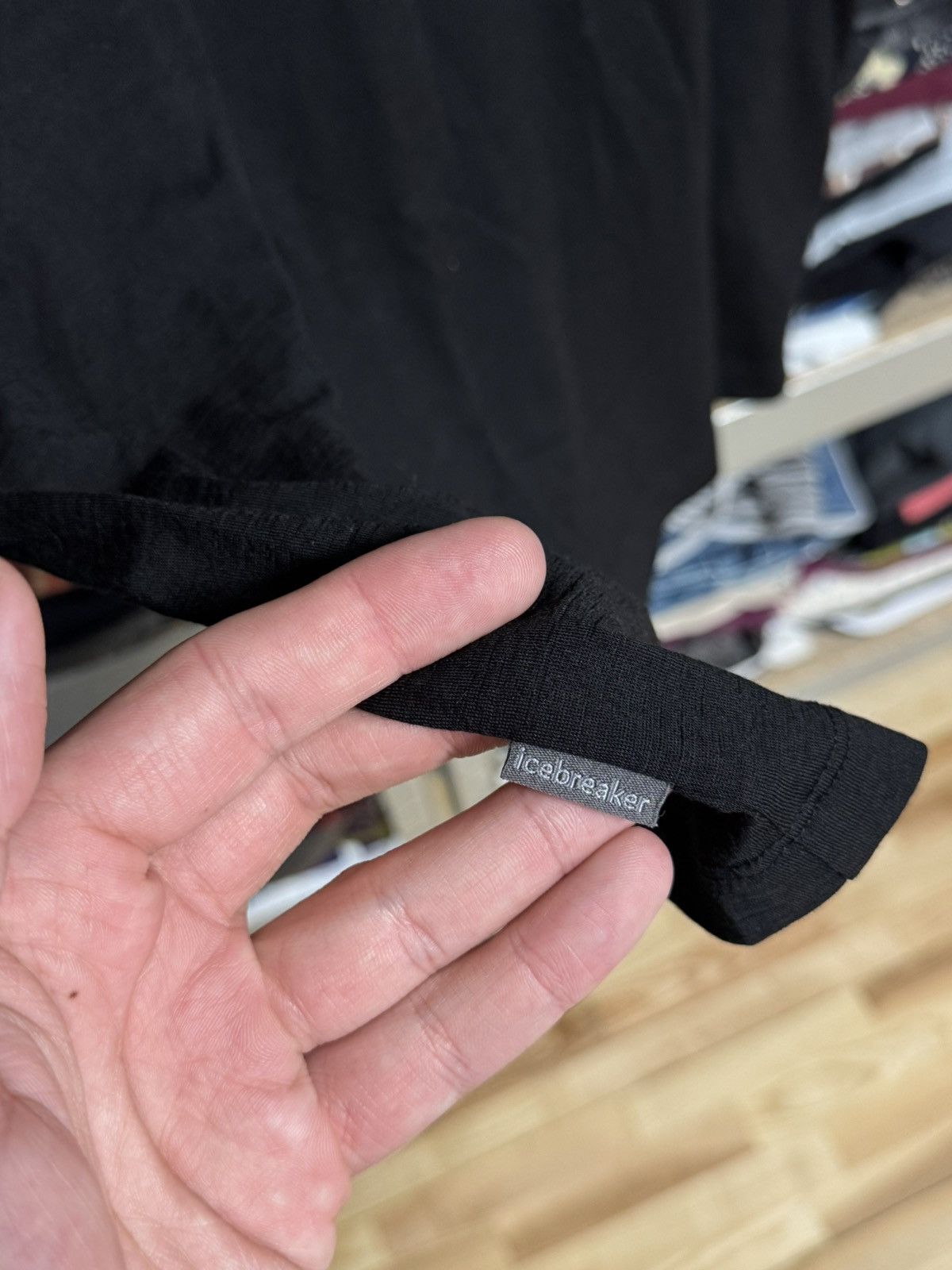 Icebreaker Icebreaker Merino Wool T-Shirt Black Big Logo Size M Hiking Size US M / EU 48-50 / 2 - 3 Thumbnail