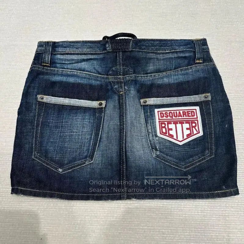 Dsquared2 DSQUARED2 Denim Skirt with Embroidery . Size 23" - 2 Thumbnail