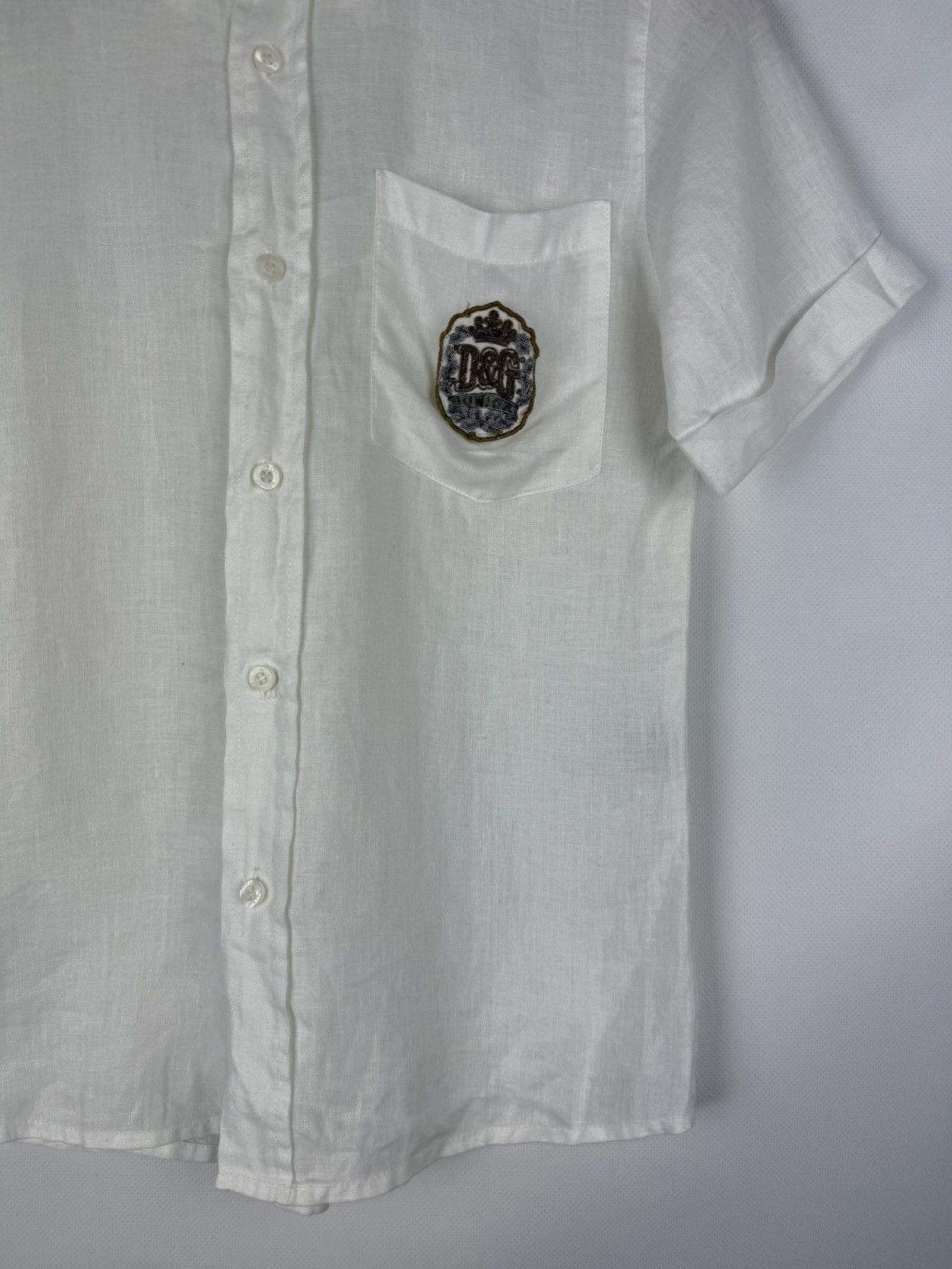 Dolce & Gabbana Dolce & Gabbana Junior Short Sleeve Linen Button Up Shirt Size US XXS / EU 40 - 6 Thumbnail