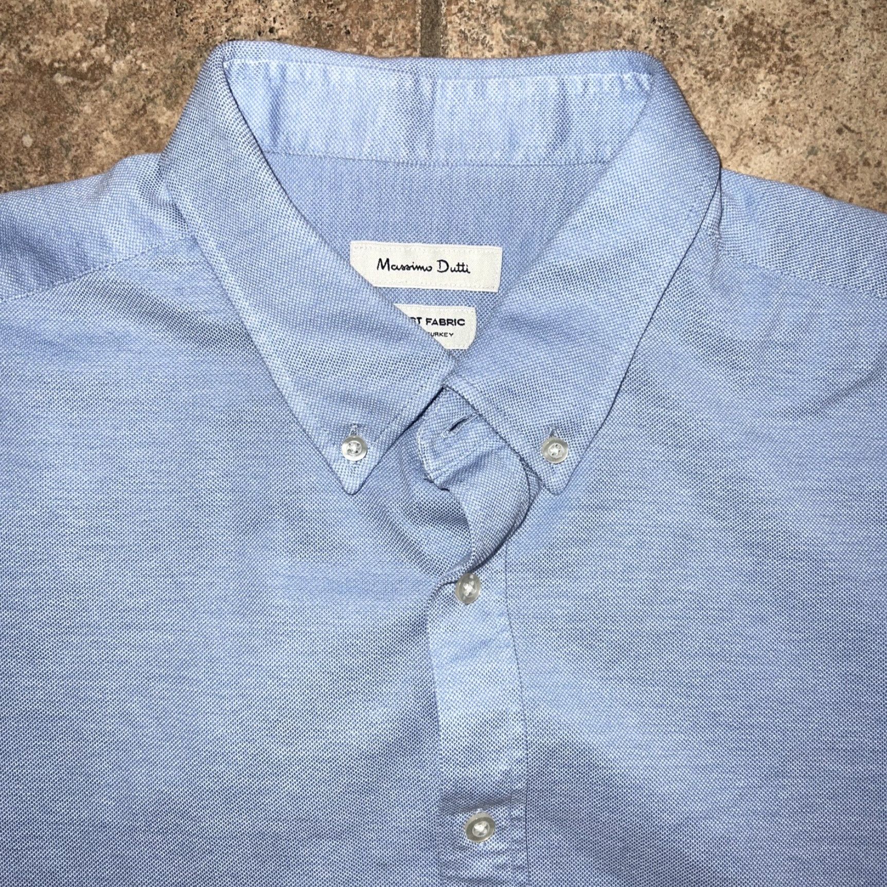 Massimo Dutti Massimo Dutti Button-Up Shirt Mens 2XL Short Sleeve Blue MDD Size US XXL / EU 58 / 5 - 2 Thumbnail
