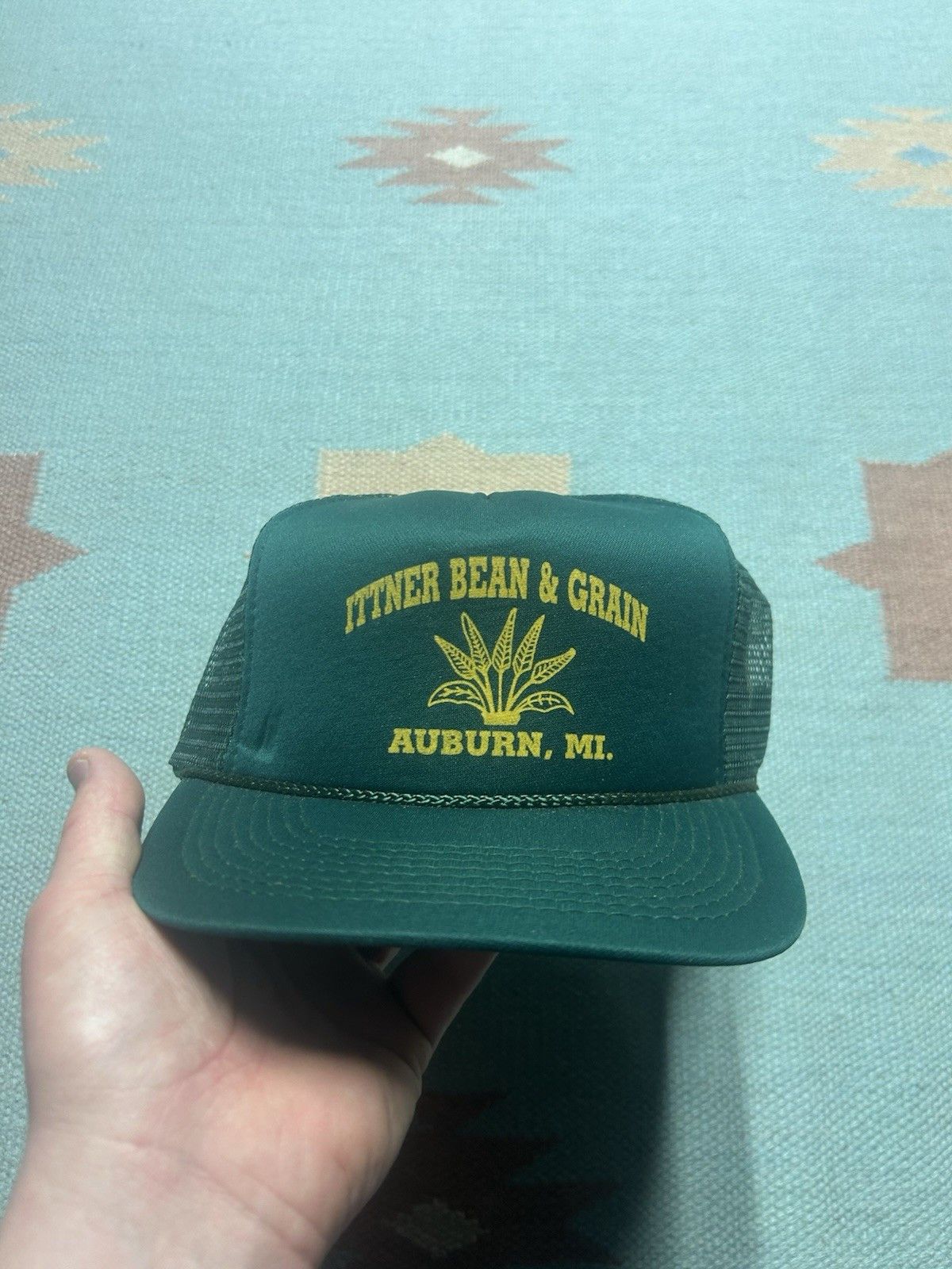 Vintage Vtg trucker hat Ittner bean grain Auburn Michigan farm snap Size ONE SIZE - 2 Thumbnail