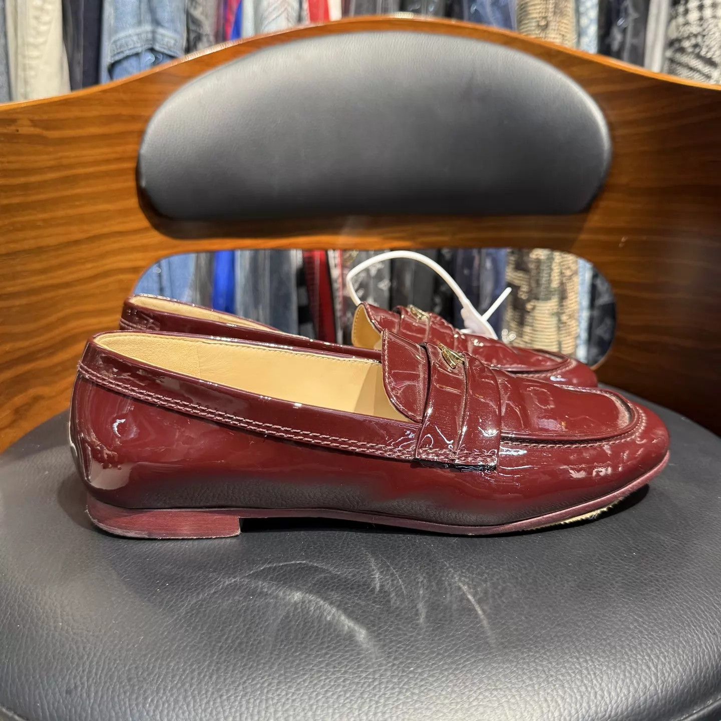 Chanel Chanel Patent Leather Red Loafers (37) Excellent Condition Size US 6.5 / IT 36.5 - 4 Thumbnail