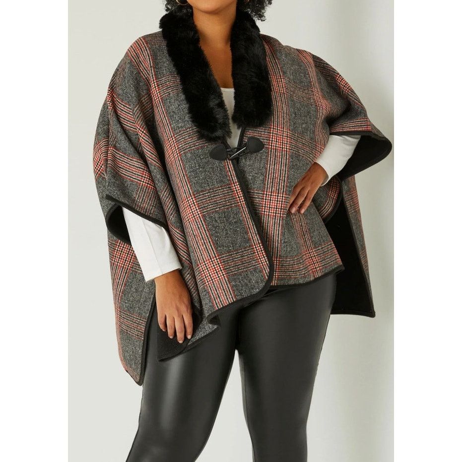 Jones New York JONES NEW YORK Women's Plaid Ruana Cape Shawl Poncho | NWT Size ONE SIZE - 1 Thumbnail