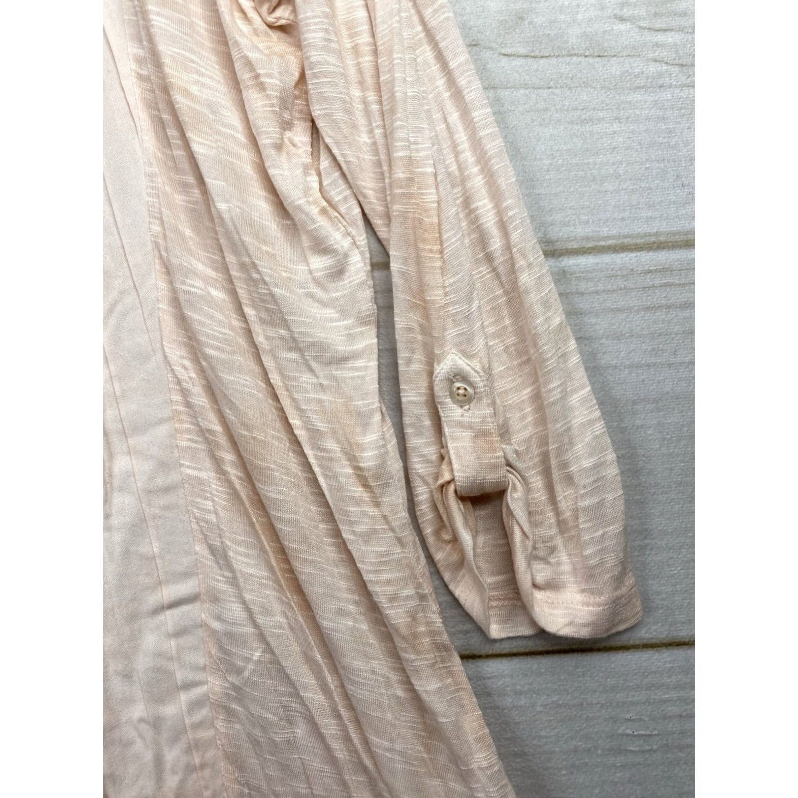 Vintage BANDOLINO Womens Top XL Peach Tie Dye Roll-Tab Sleeve Pleated Keyhole Boho NWT Shirt Size XL / US 12-14 / IT 48-50 - 2 Thumbnail