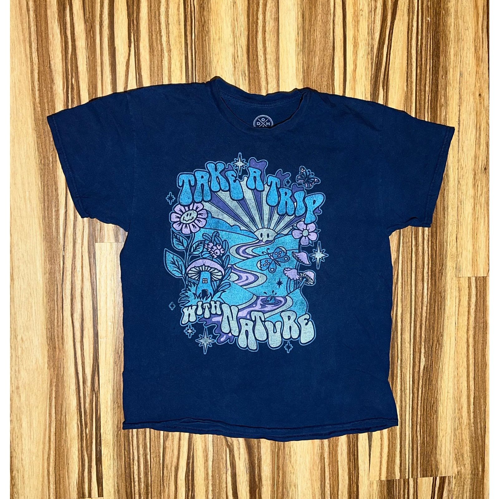 & Other Stories Take A Trip With Nature ShroomsDesign Navy Tshirt SizeLarge Size US L / EU 52-54 / 3 - 1 Thumbnail