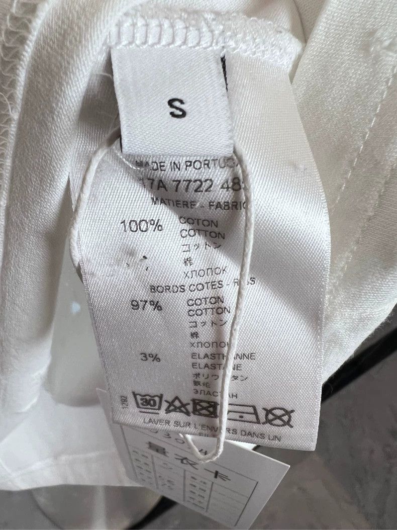 Givenchy Givenchy White Logo Letter Printed Hole Cotton Crew Neck S Size US S / EU 44-46 / 1 - 4 Thumbnail