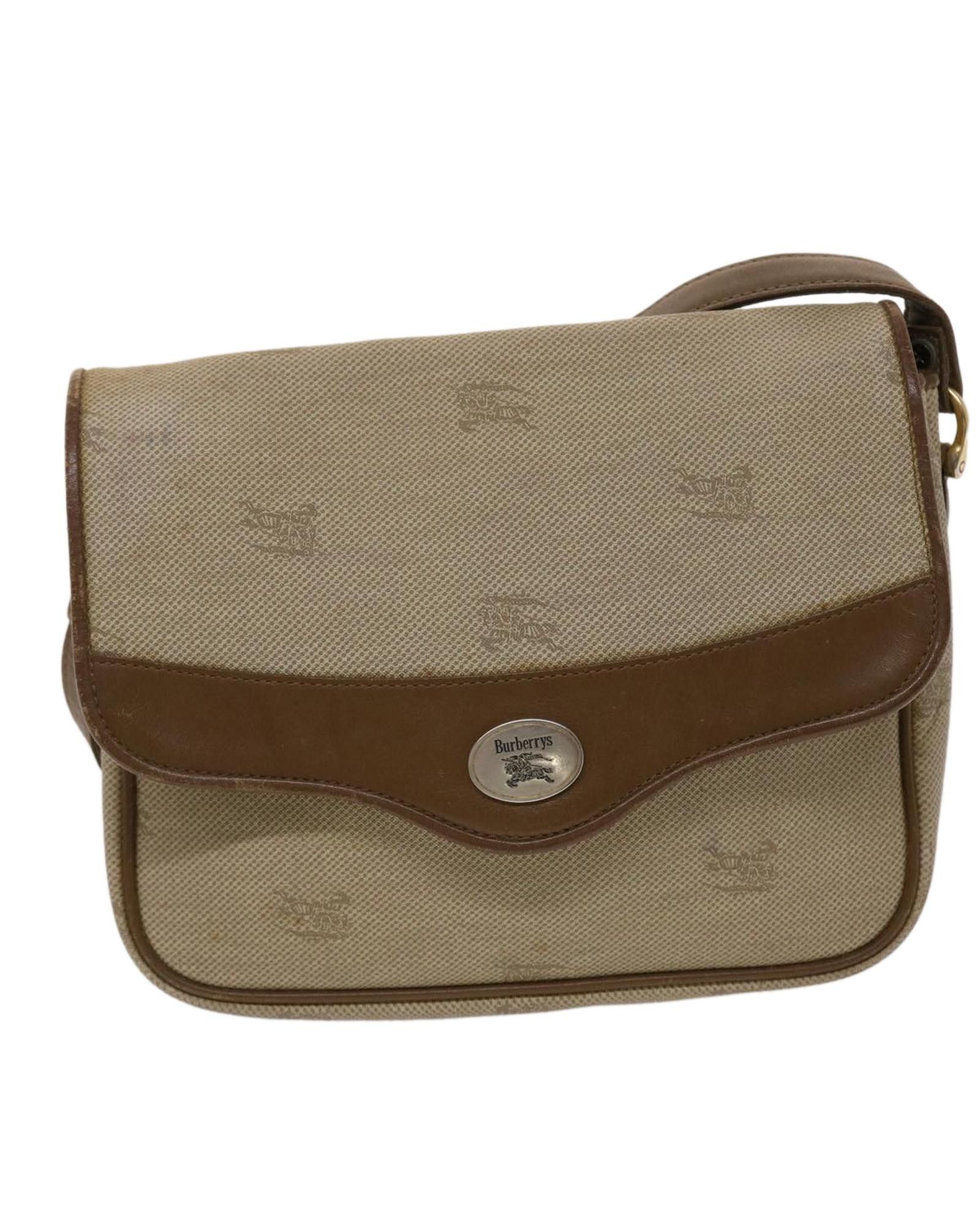 image of Elegant Burberry Beige Synthetic Shoulder Bag, Women's