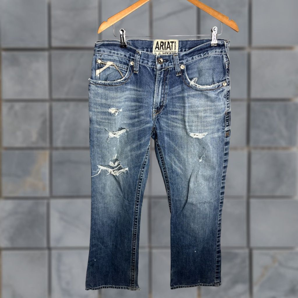 Ariat Ariat Jeans 32/32 Denim Mens 5-Pocket Bootcut Slim Western Rodeo Blue MX12FA16 USA Cowboy Southwestern 5736 Mens Size US 32 / EU 48 - 1 Thumbnail