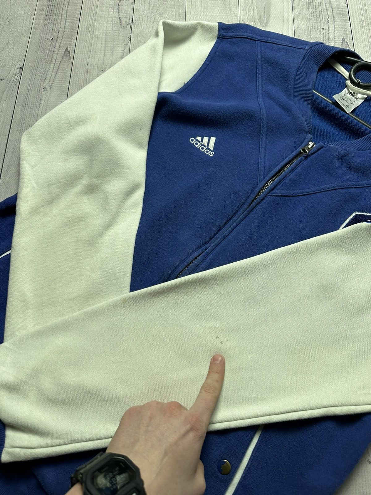Vintage Chelsea adidas soccer bomber jacket logo size L