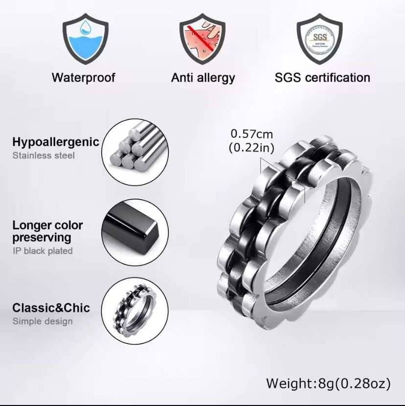 Other Masculine Watch Band Shaped Ring Size ONE SIZE - 2 Thumbnail