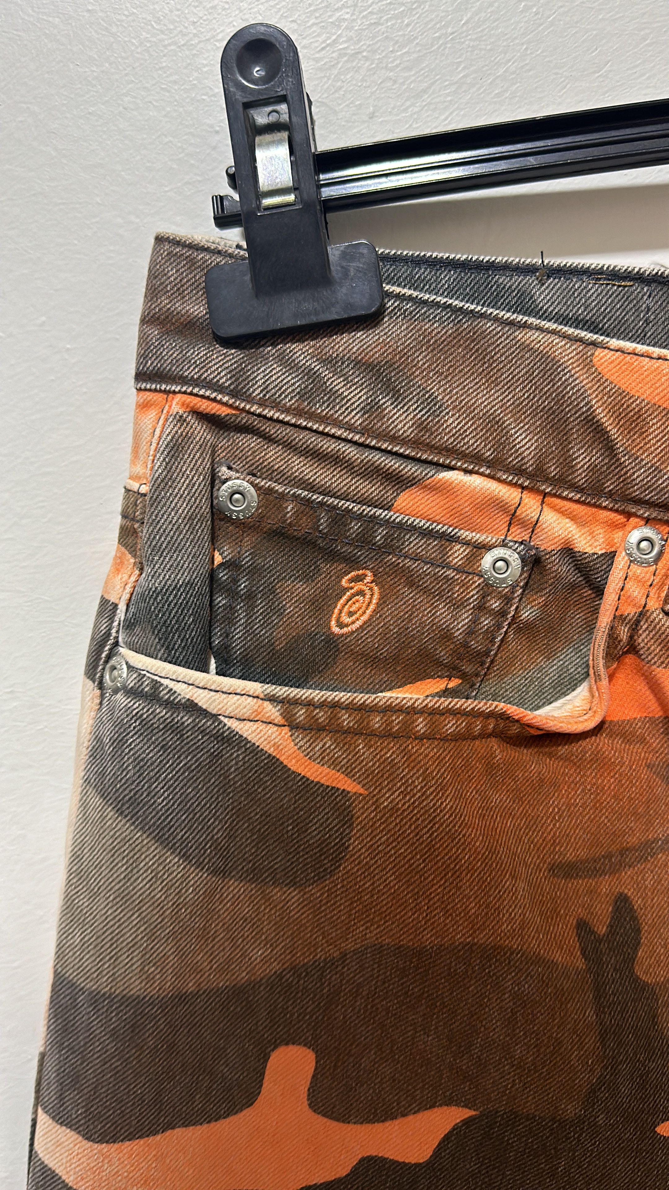 Stussy Stüssy Big Ol Jean Spray Dyed Orange Camo Size 30 Size US 30 / EU 46 - 4 Thumbnail