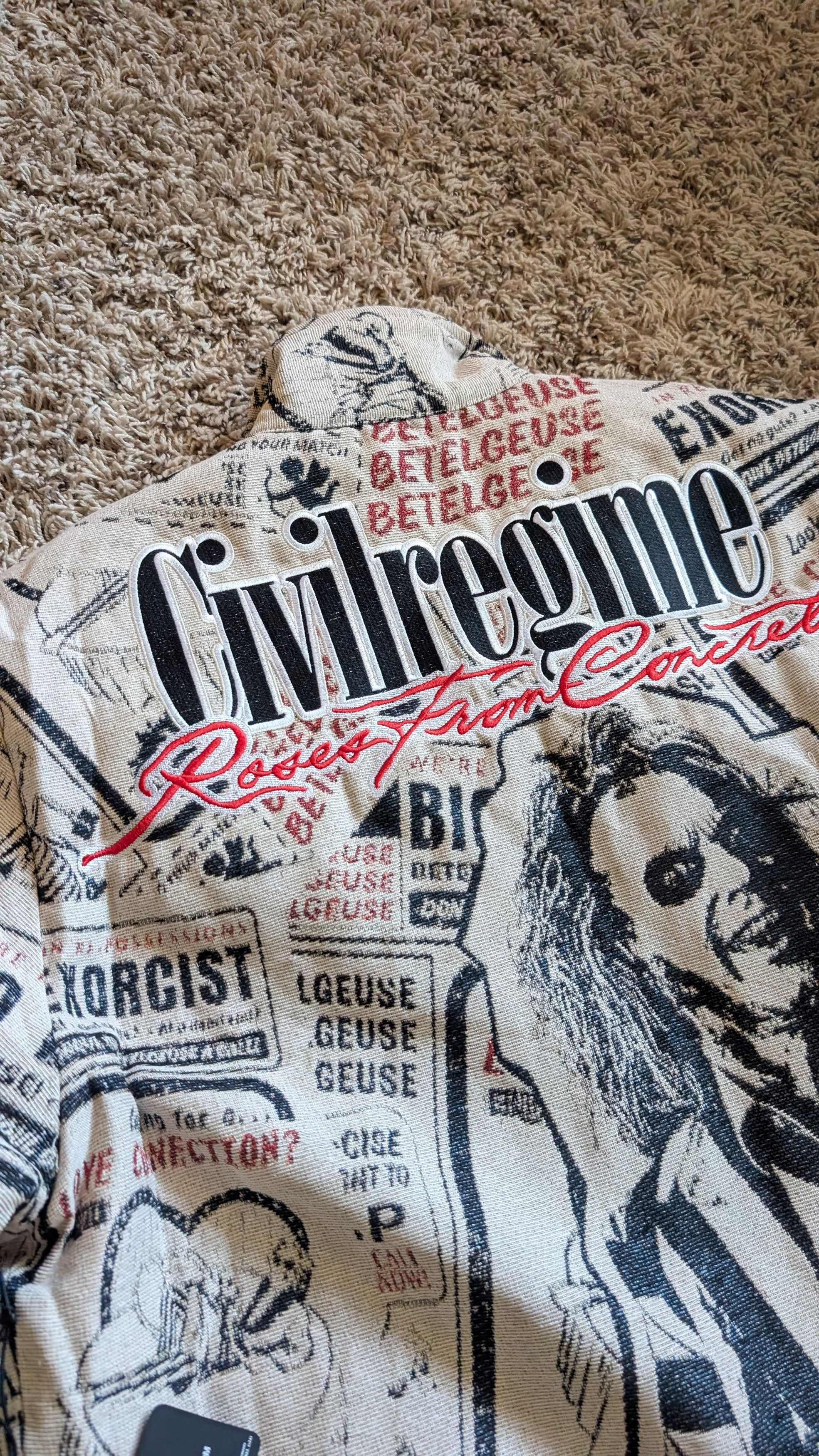 Civil Regime Civil Regime Beetlejuice Jacket Roses Concrete Movie M 🔥 🔥 Size US M / EU 48-50 / 2 - 3 Thumbnail
