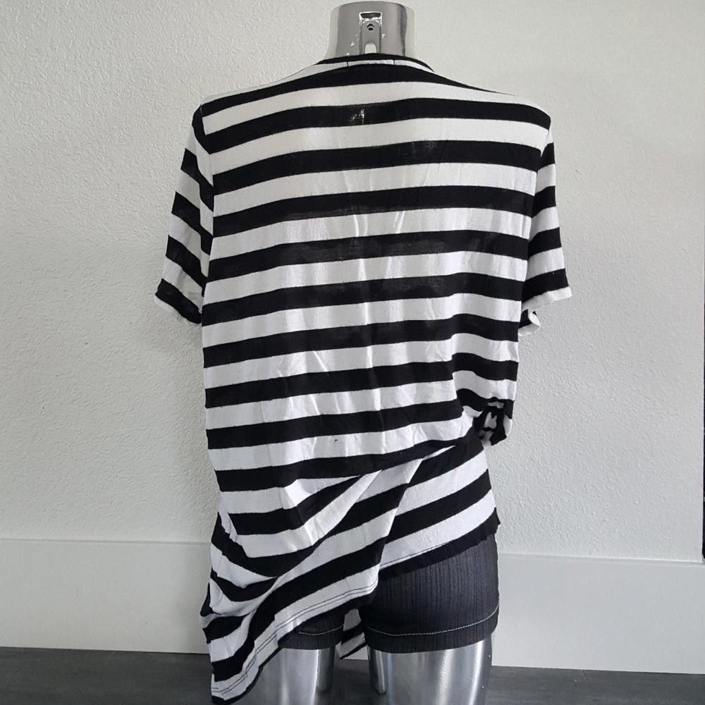 Designer White Black Bold Stripe Luana Melville Sleeve Size ONE SIZE - 2 Thumbnail