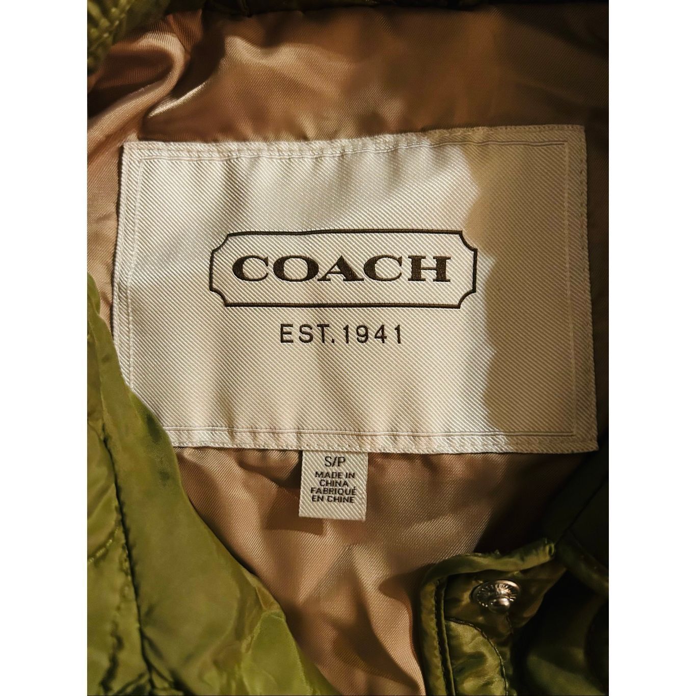 Coach Womens Coach Signature Nylon Quilted Jacket Green Size S Size S / US 4 / IT 40 - 3 Thumbnail